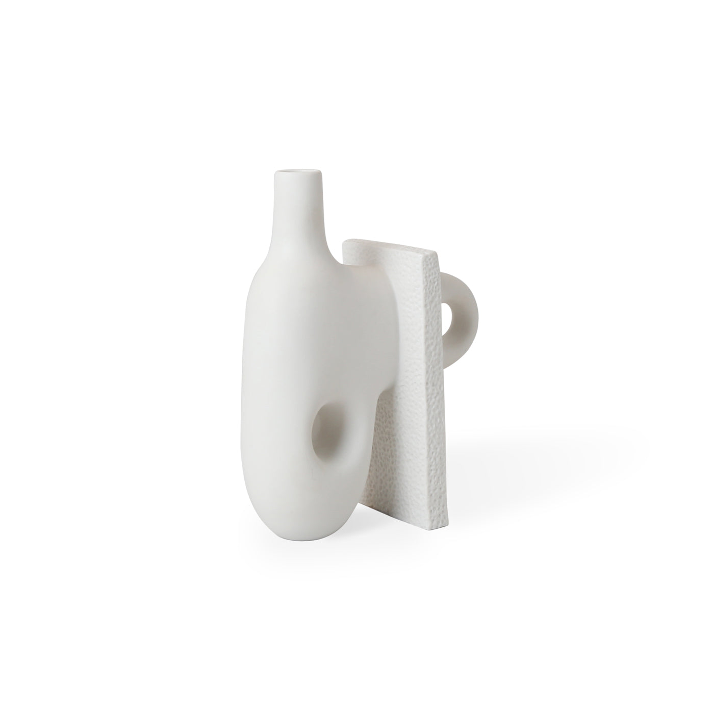 small paradox vase matte porcelain white - angle view