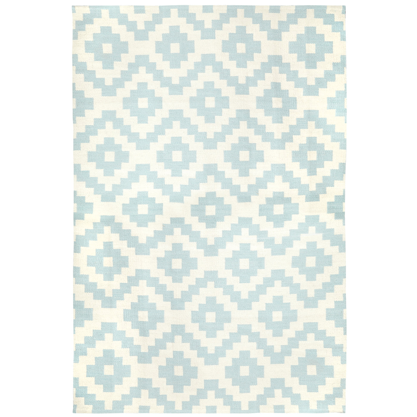 pierre reversible peruvian flat weave rug light blue 6x9 - front view