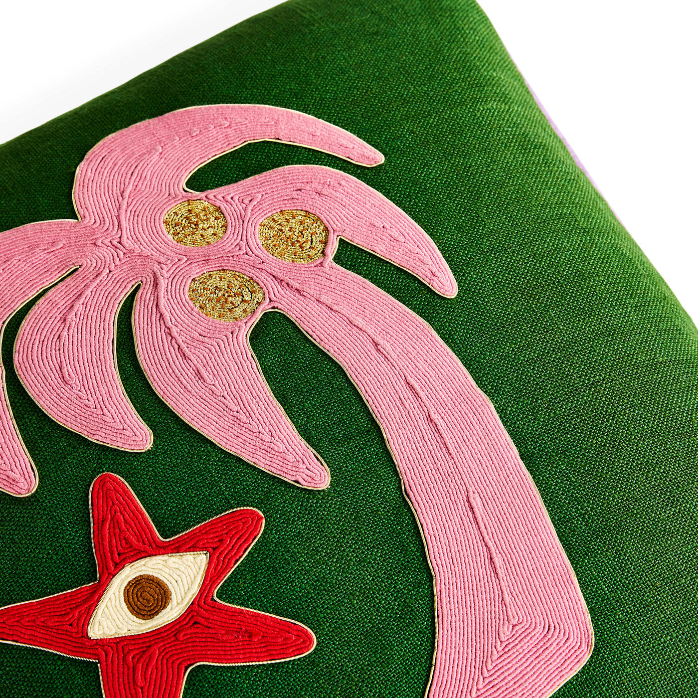 Playa Palm Tree Pillow - details view