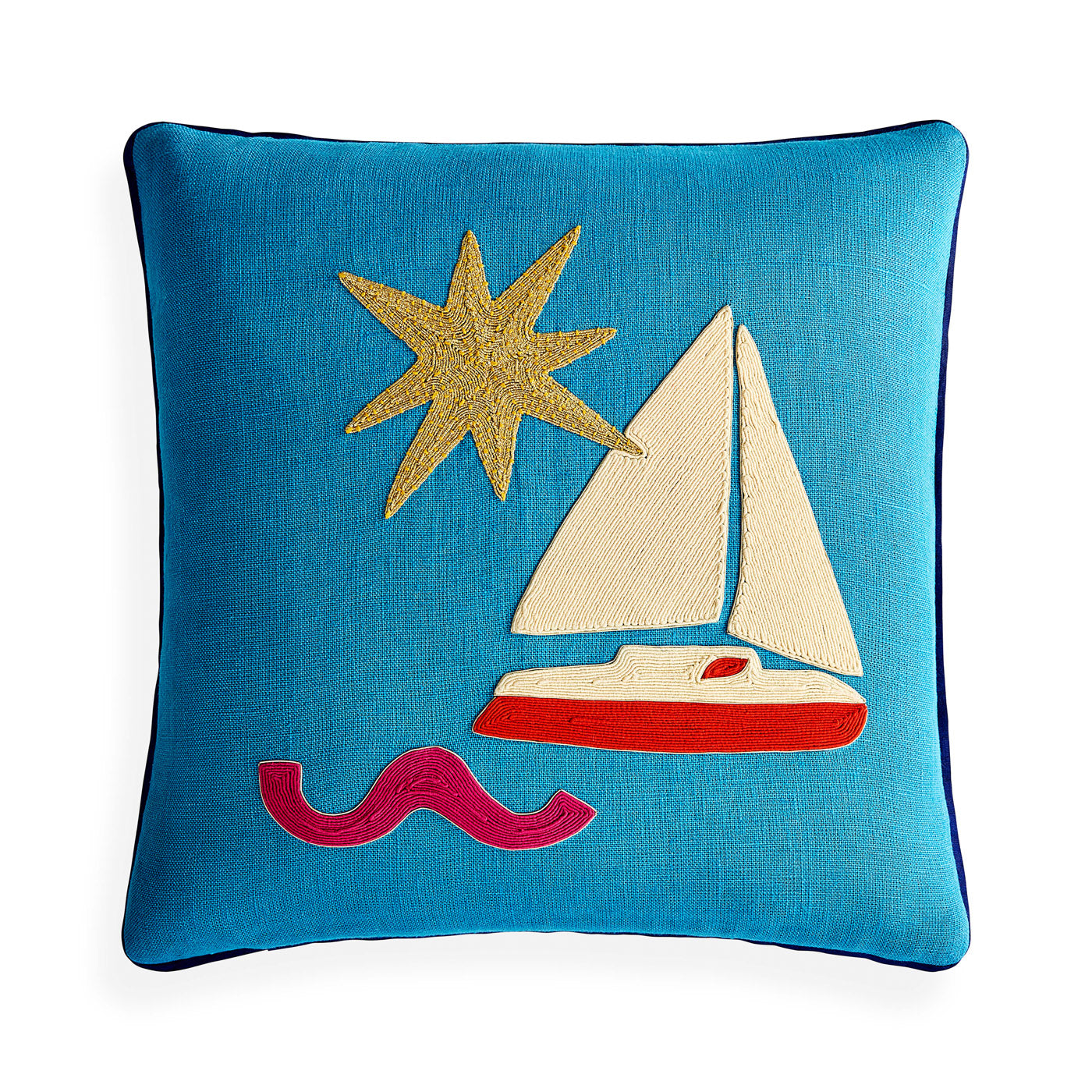 Playa Sailboat Pillow - front view