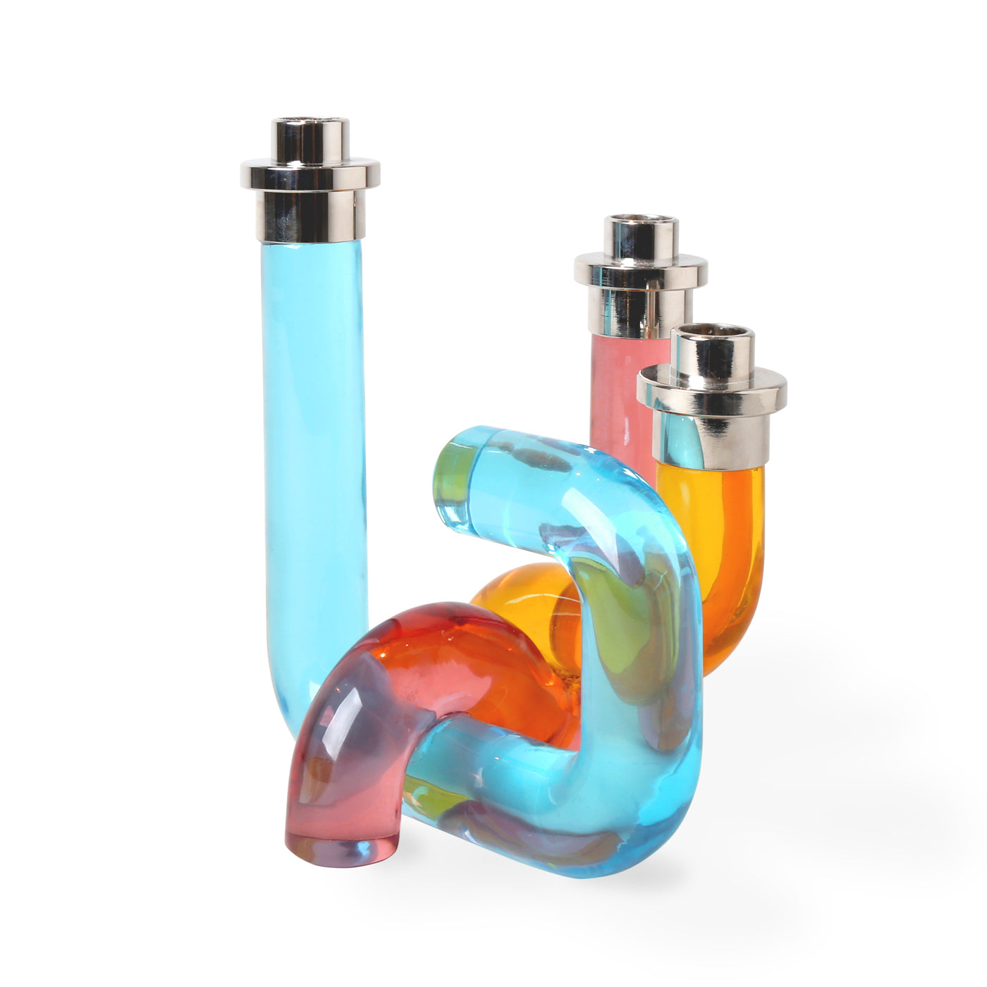 pompidou acrylic candle holder multicolor - styled view