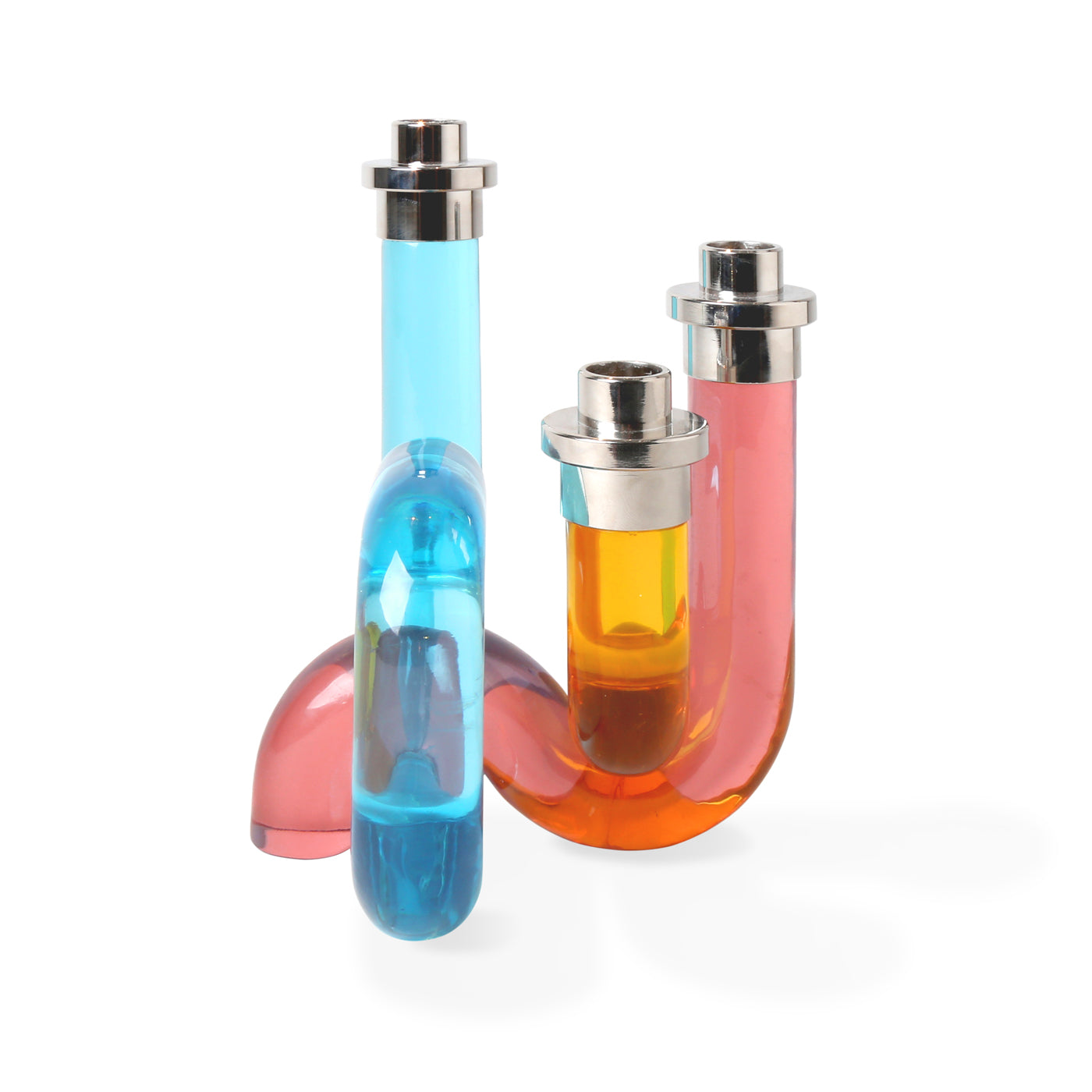 pompidou acrylic candle holder multicolor - angle view 3