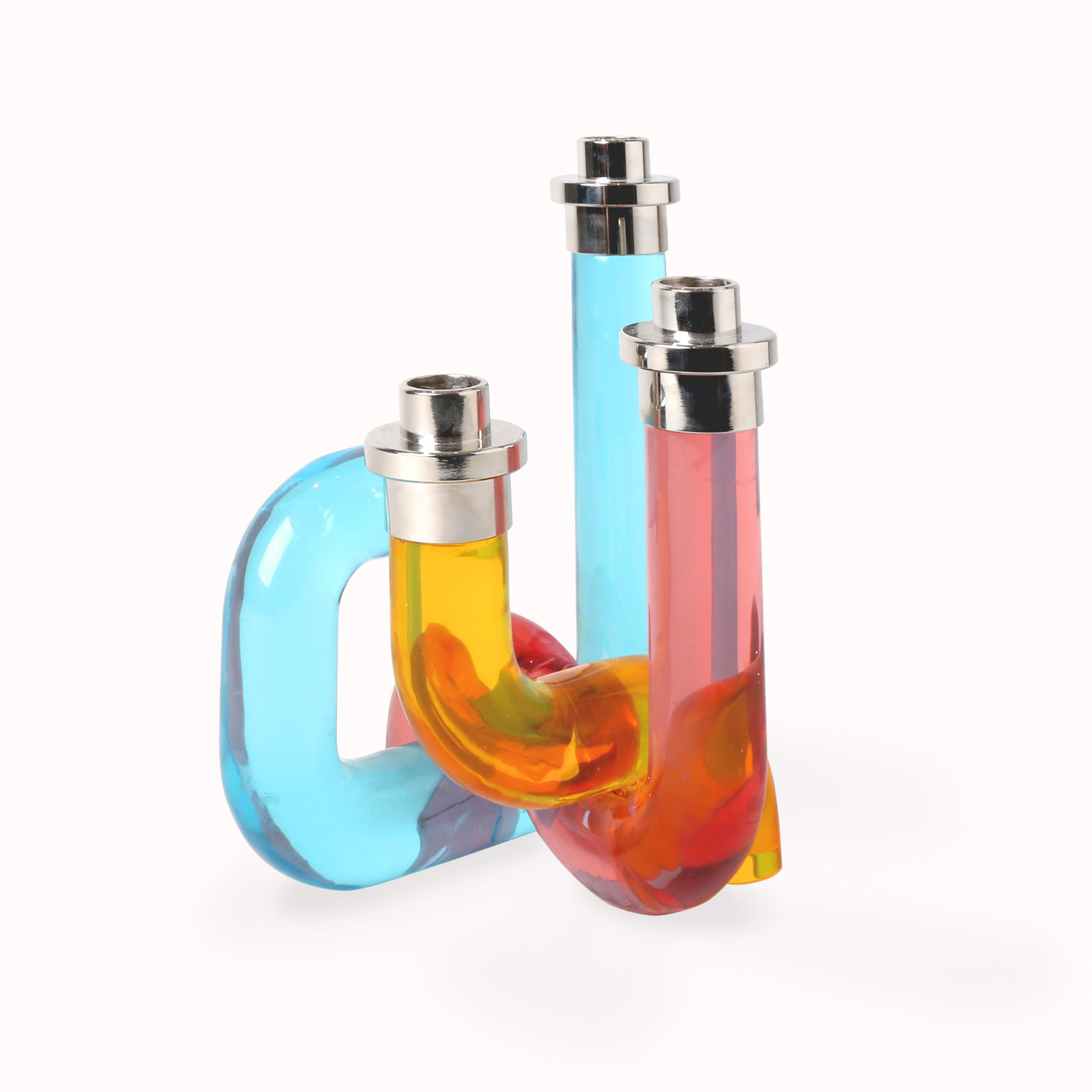 pompidou acrylic candle holder multicolor - angle view 4