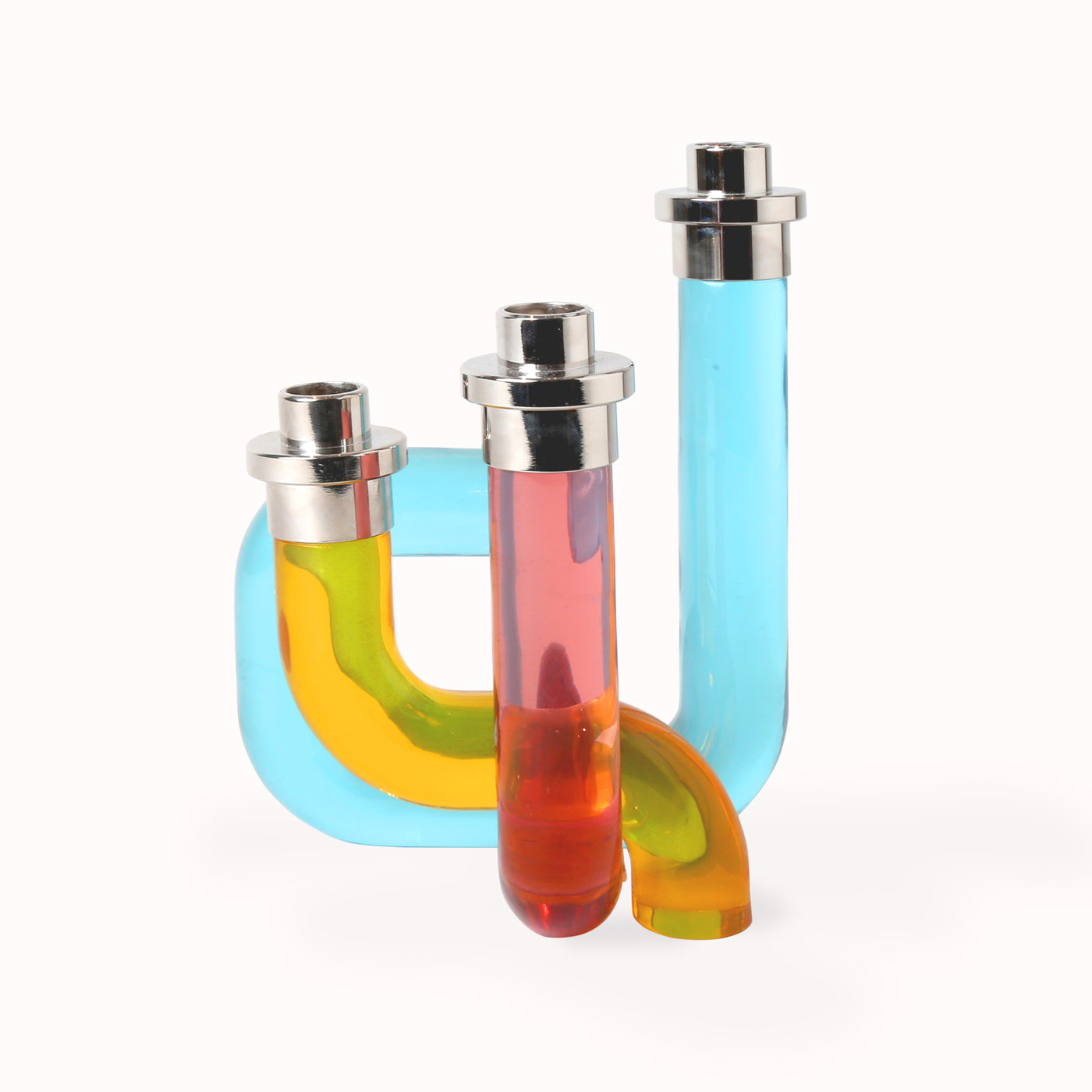 pompidou acrylic candle holder multicolor - angle view 5