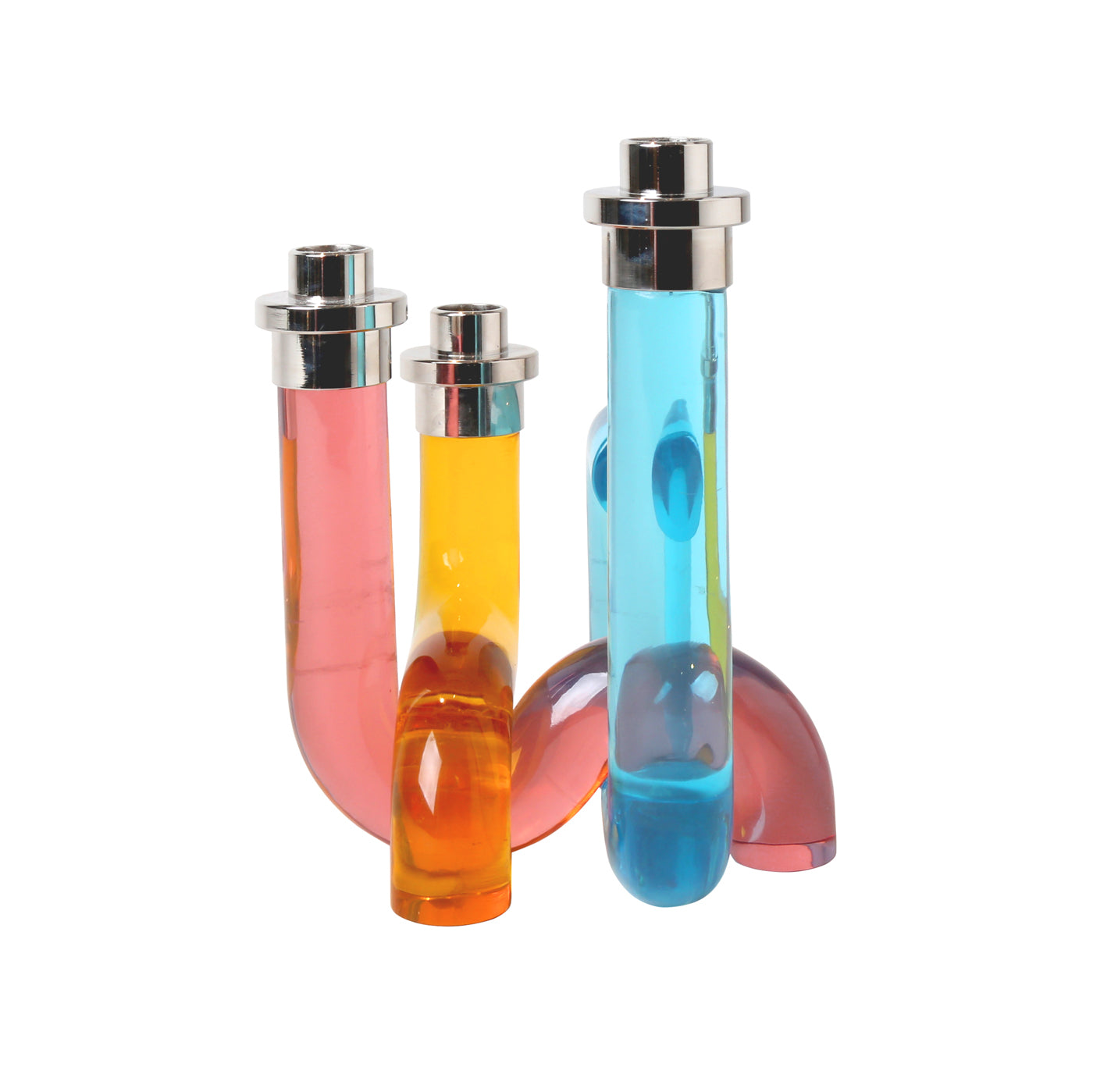 pompidou acrylic candle holder multicolor - angle view 7