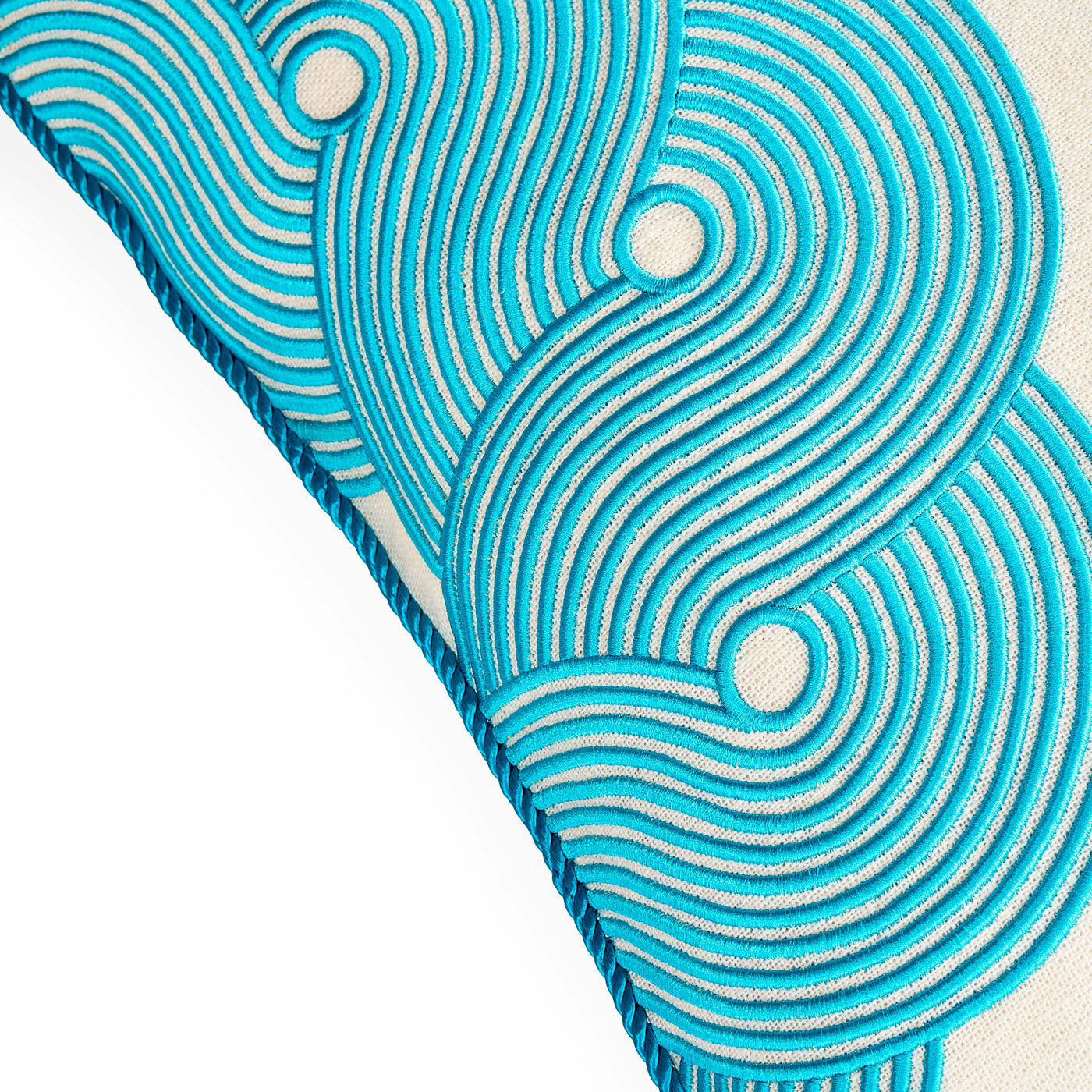 Pompidou Aqua Half Circles Pillow - details view