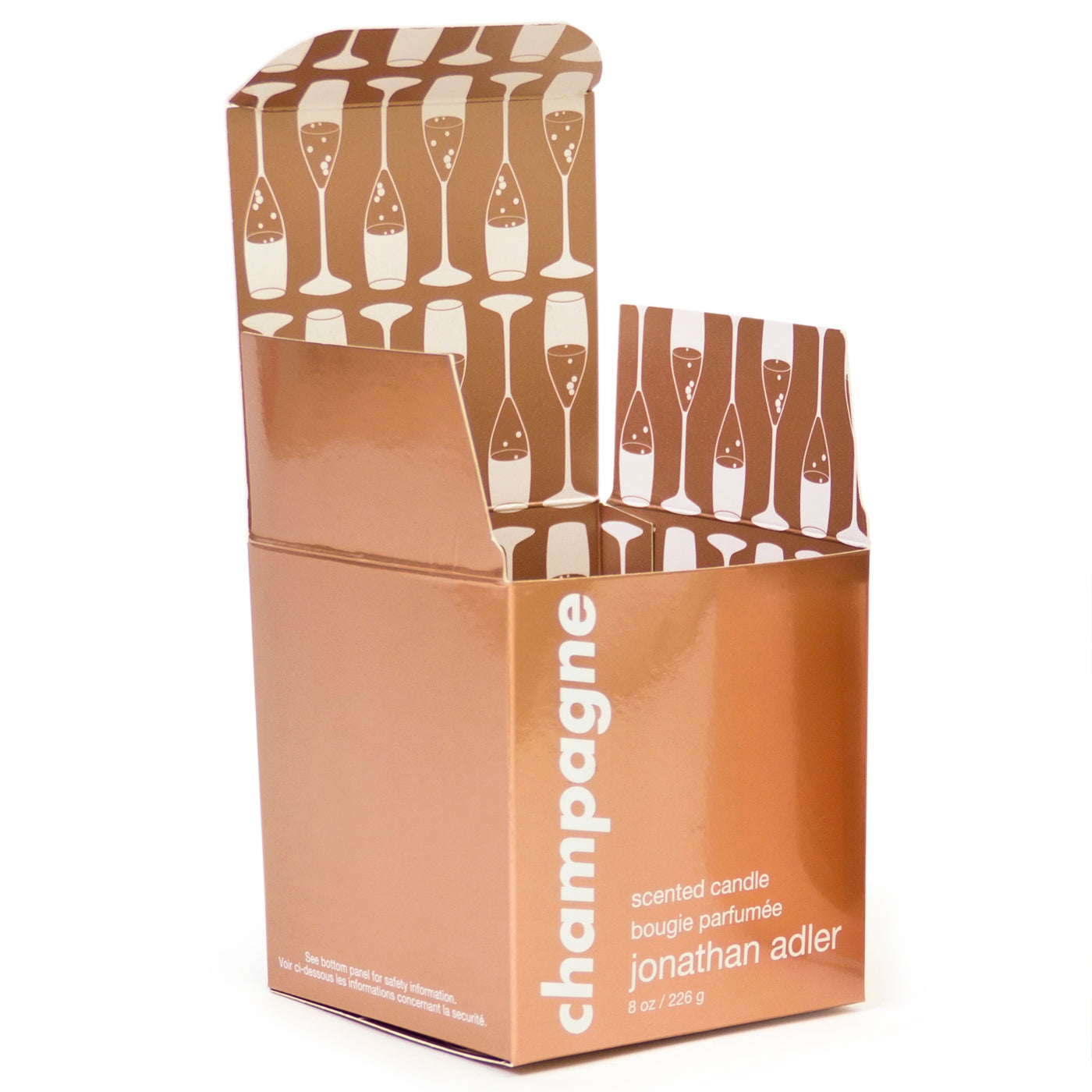 champagne pop candle box gold with box