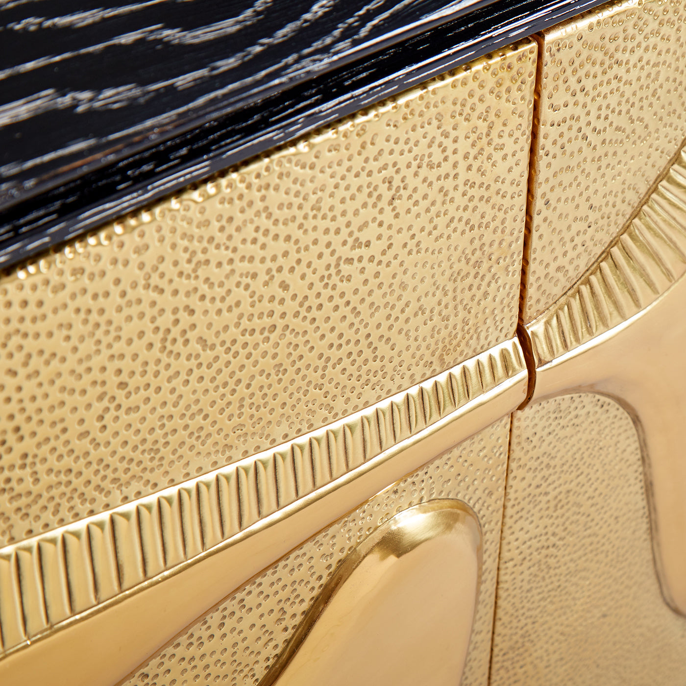 reform credenza brass ebonized cerused oak wood - detail view 8