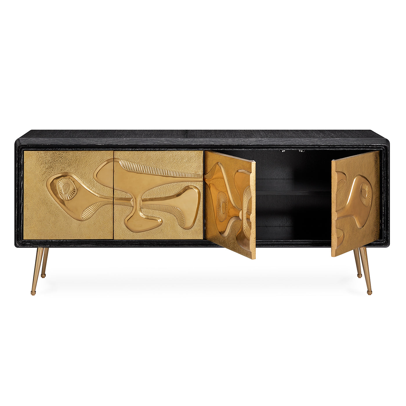 reform credenza brass ebonized cerused oak wood - detail view 6