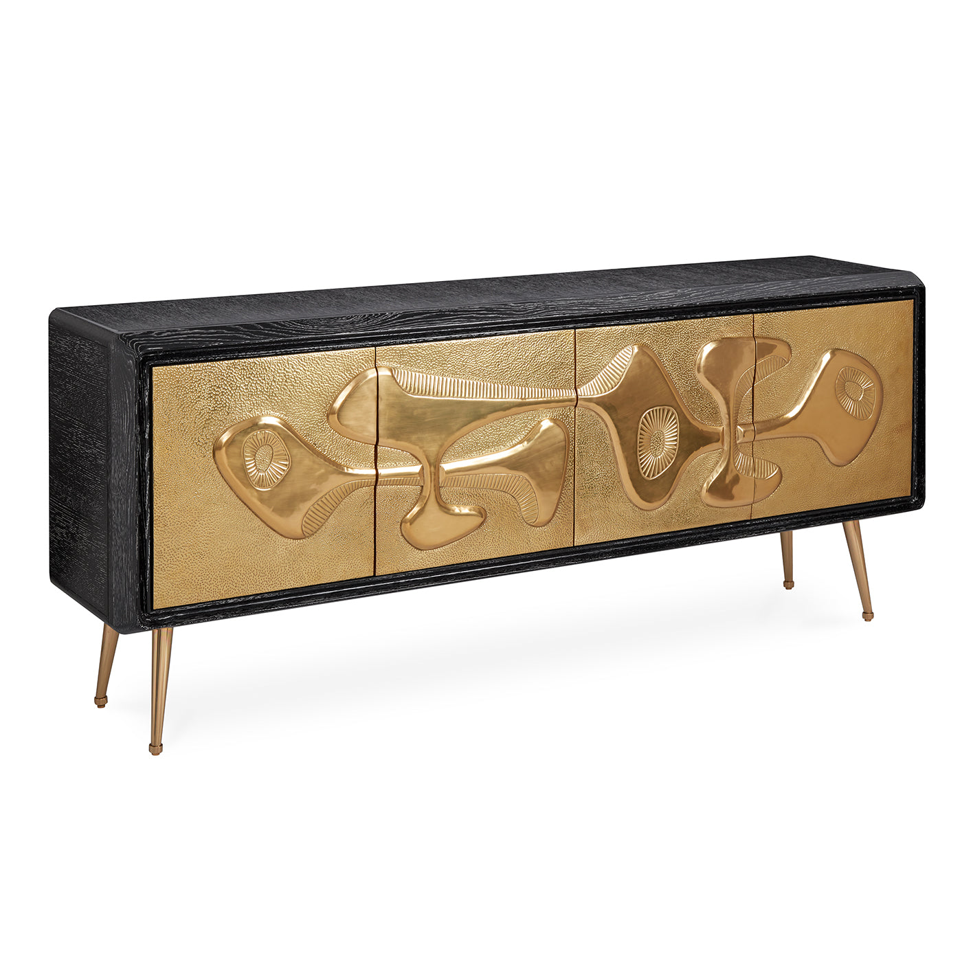 reform credenza brass ebonized cerused oak wood - detail view 4