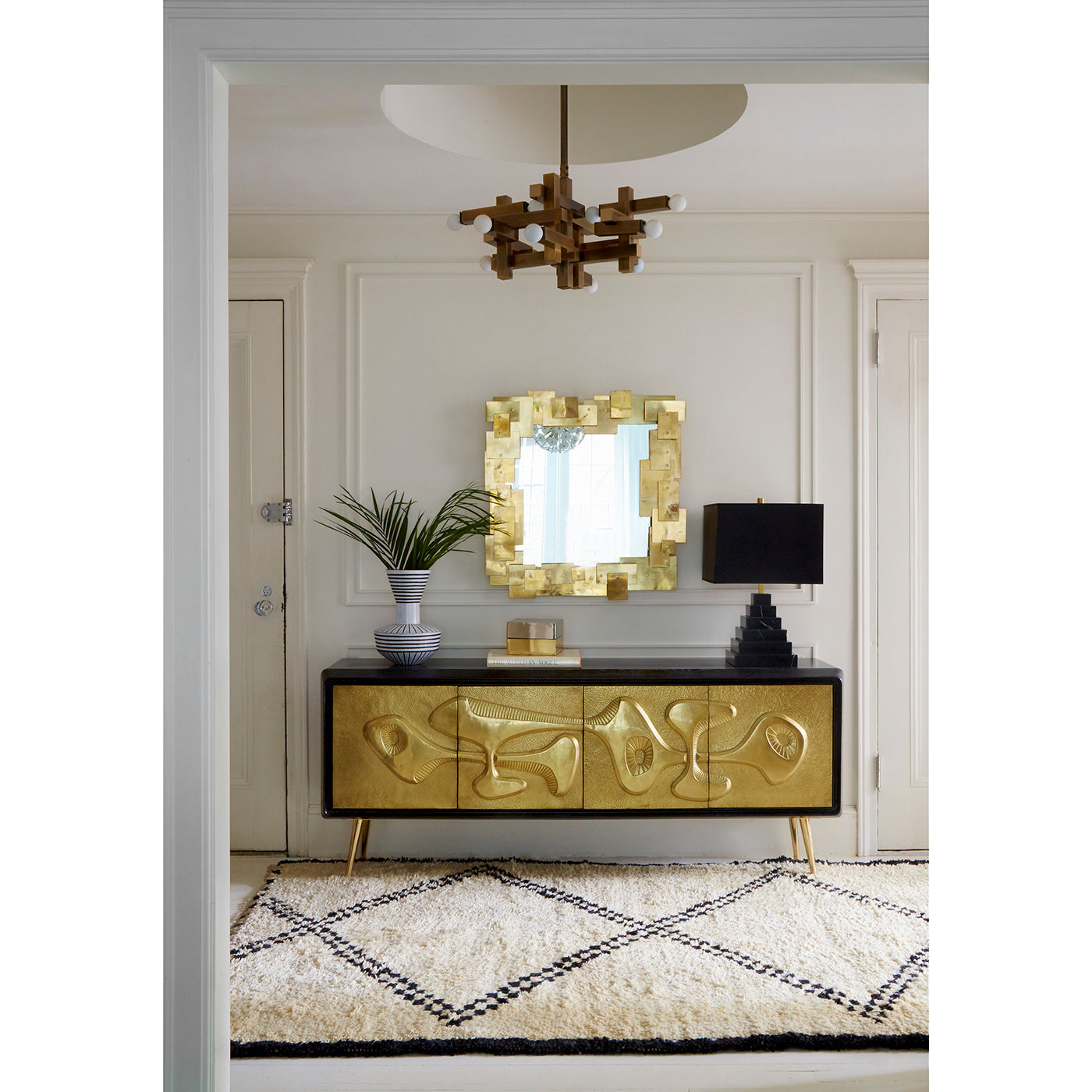 reform credenza puzzle mirror vignette - styled view