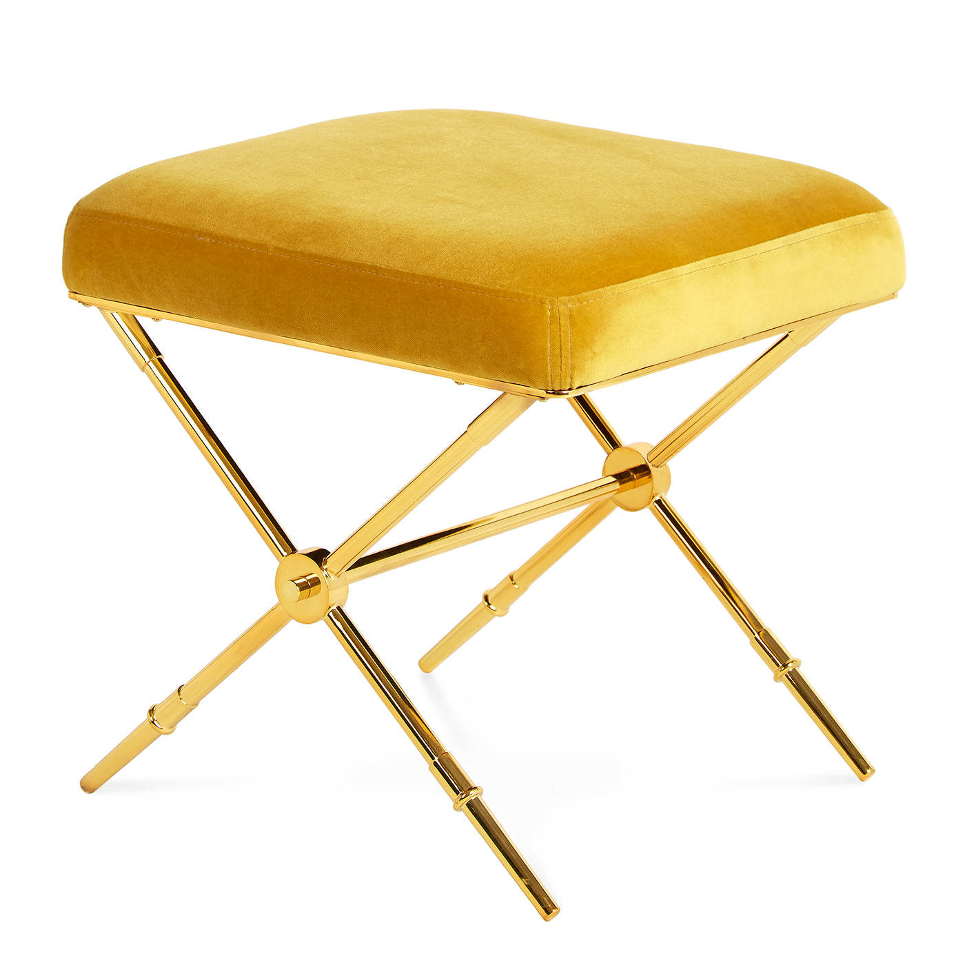 rider x-bench rialto gold velvet brass frame - angle view