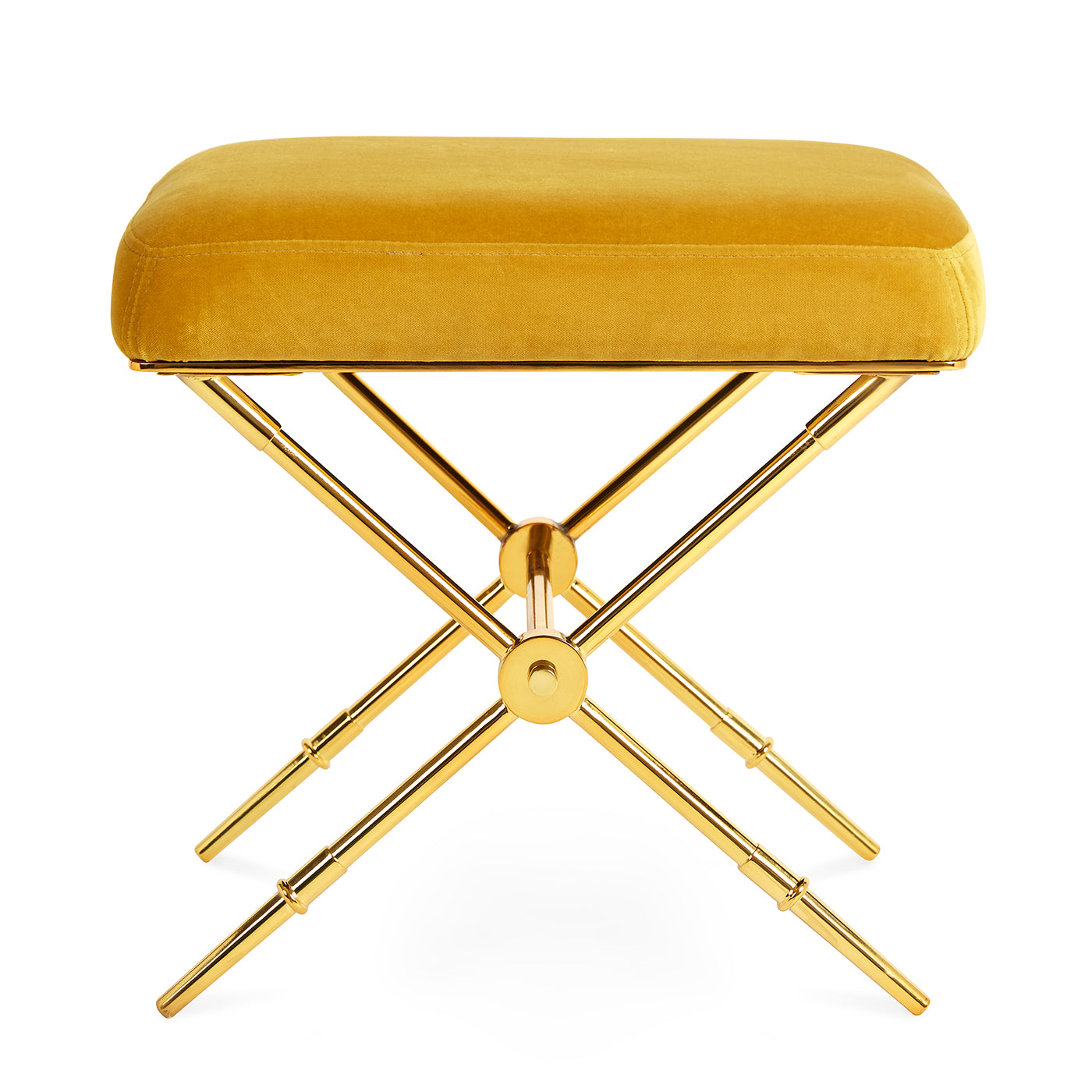 rider x-bench rialto gold velvet brass frame - side view
