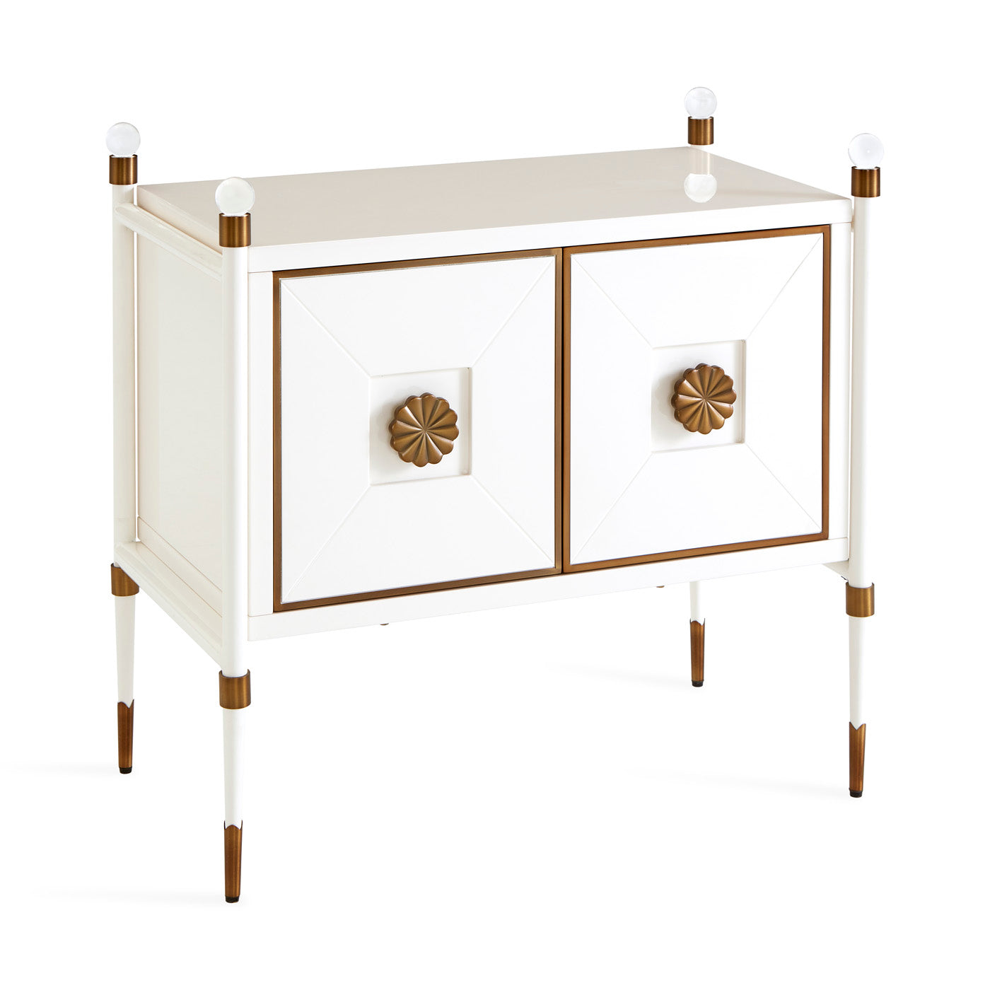 rider small cabinet black lacquer wood antique brass accents