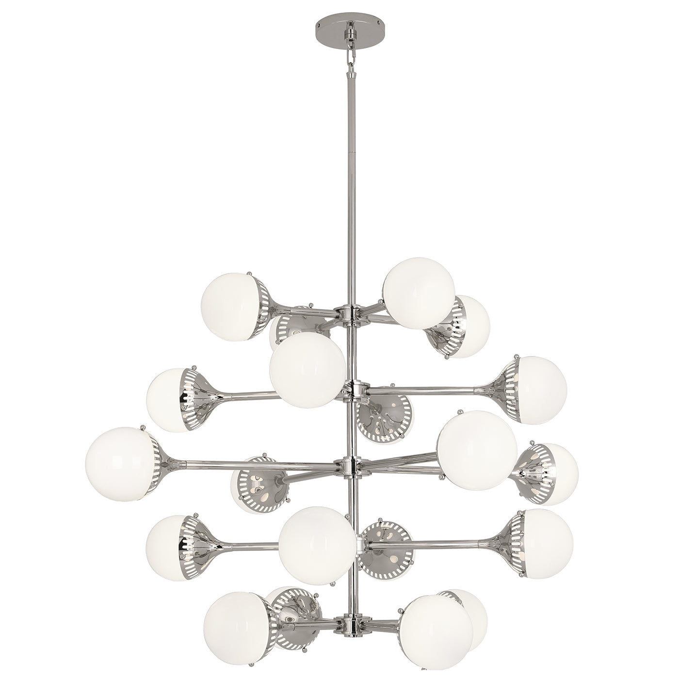 rio 20-light chandelier nickel - front view