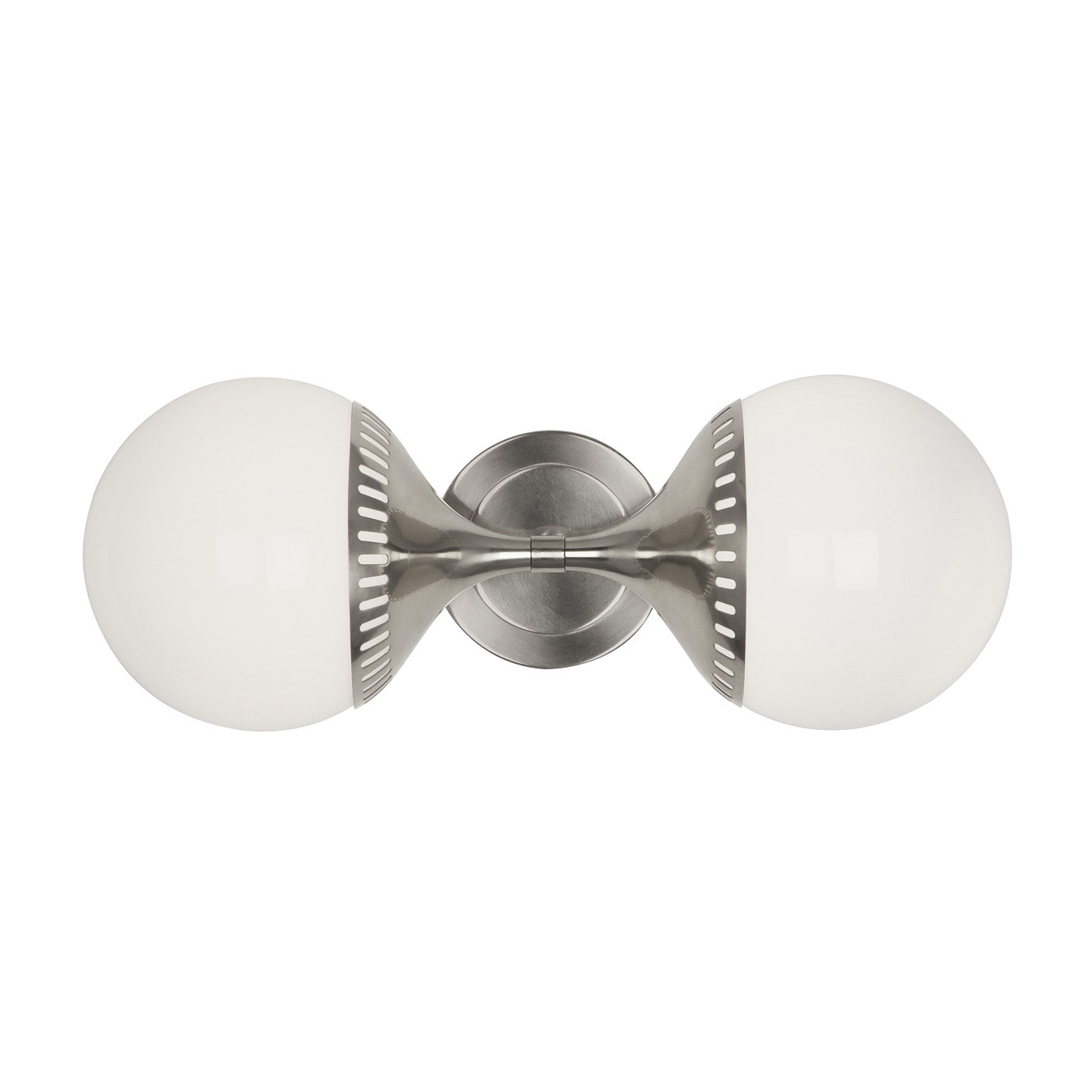 rio end on end sconce nickel horizontal - front view