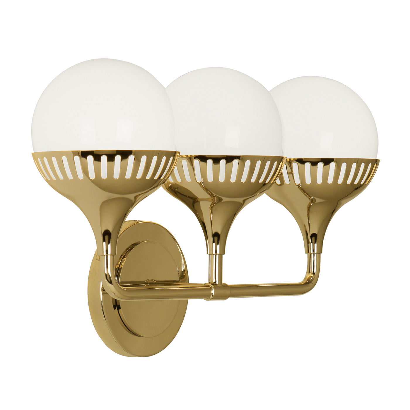rio three light sconce brass up - angle view