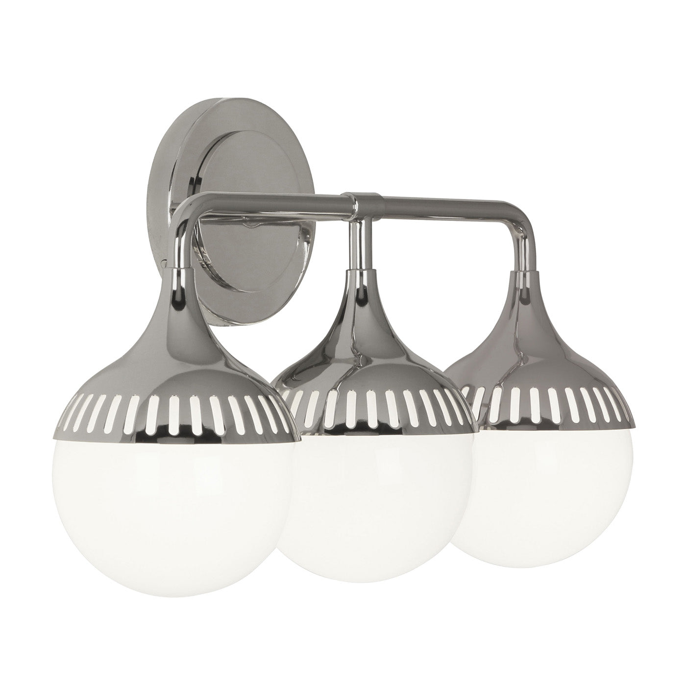 rio three light sconce nickel down - angle view