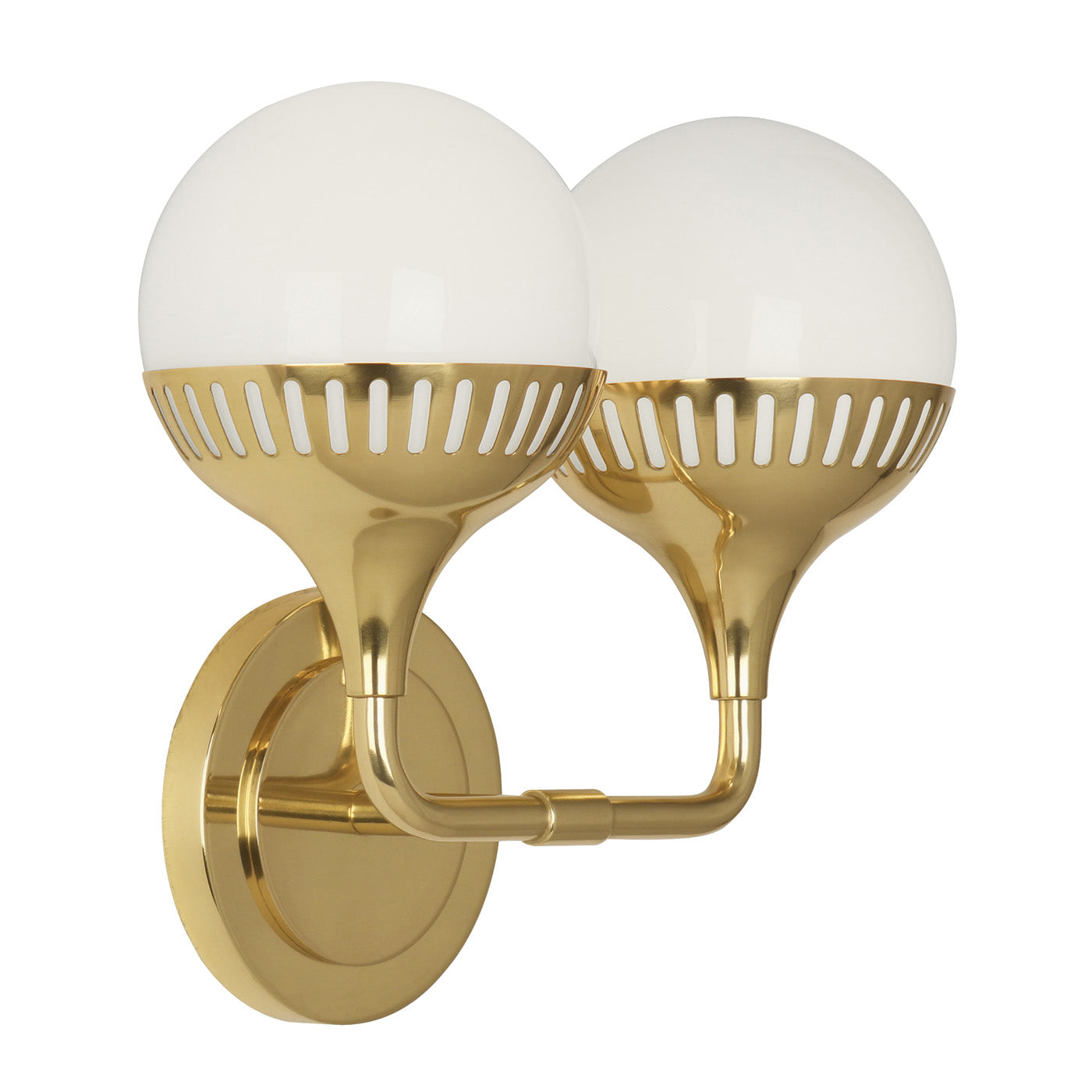 rio two light sconce brass up - angle view