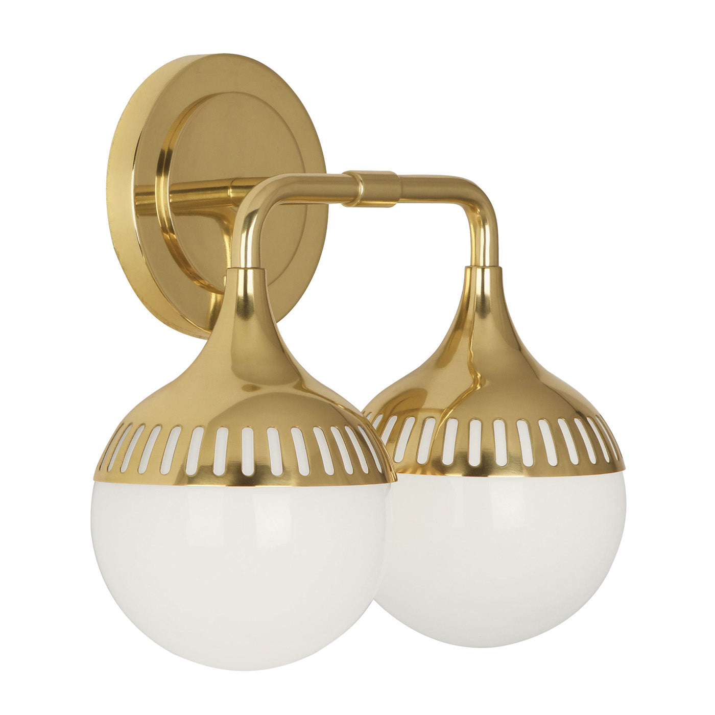 rio two light sconce brass down - angle view