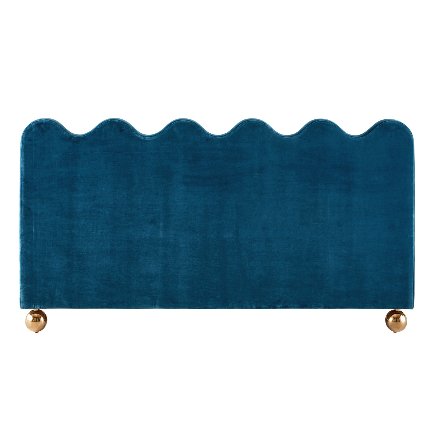 ripple bed king size venice peacock velvet legs brass orbs - back view