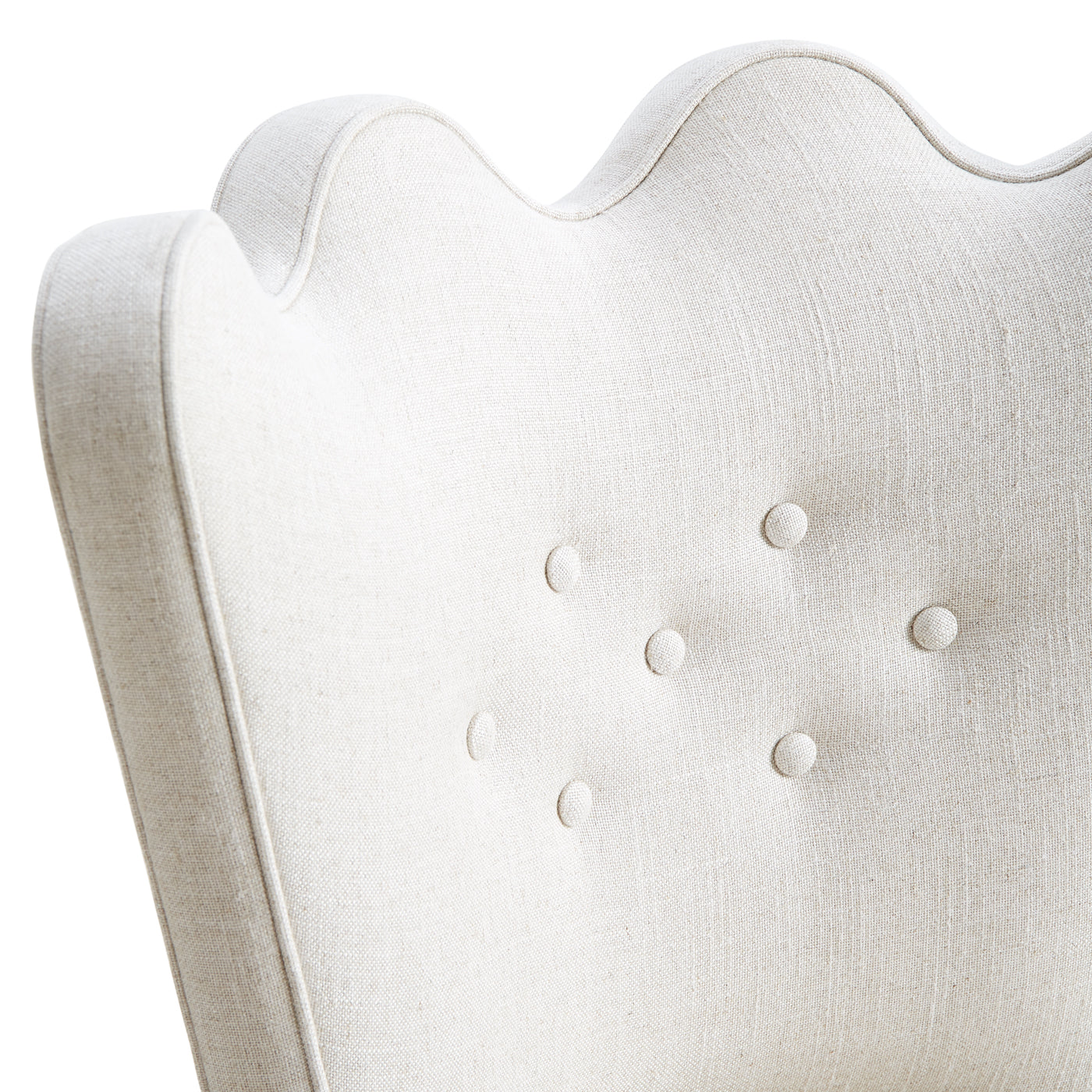 ripple slipper chair devere creme linen black legs - detail view