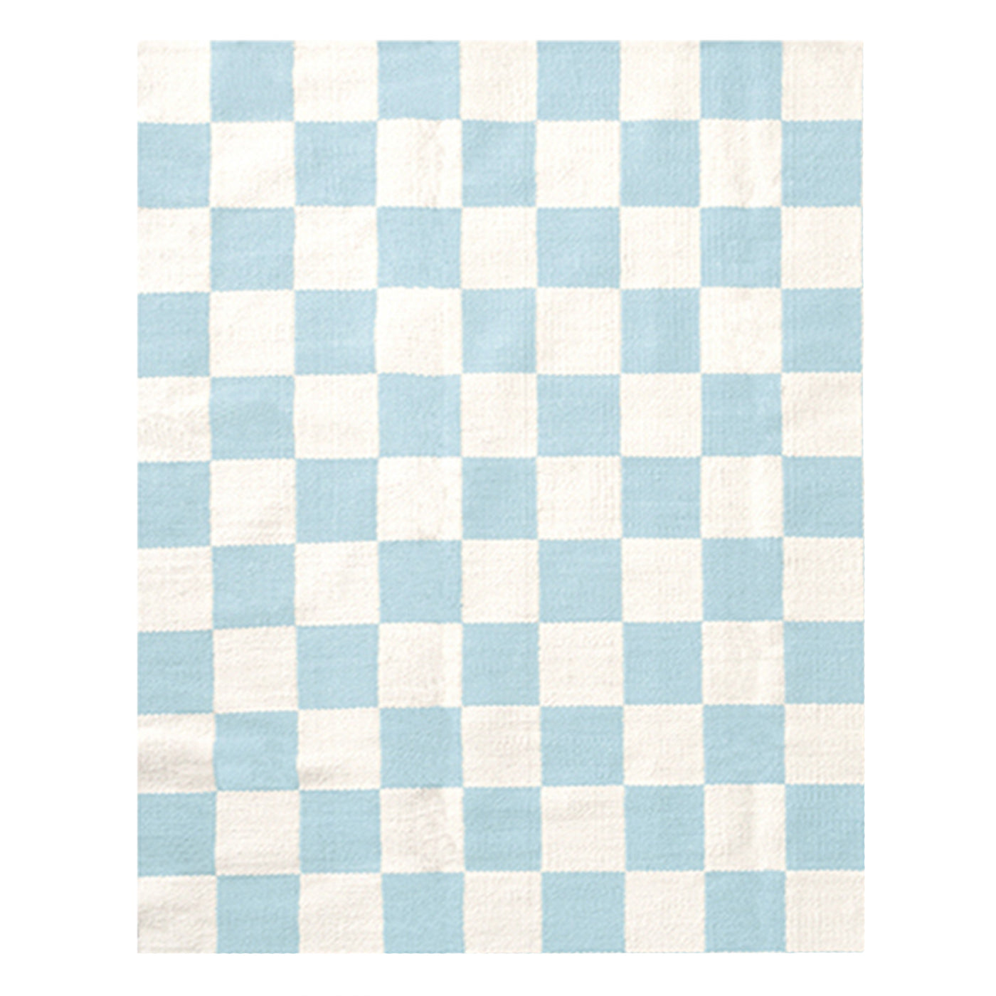 large scale checkerboard flat weave rug wool blue 6x9 - front view