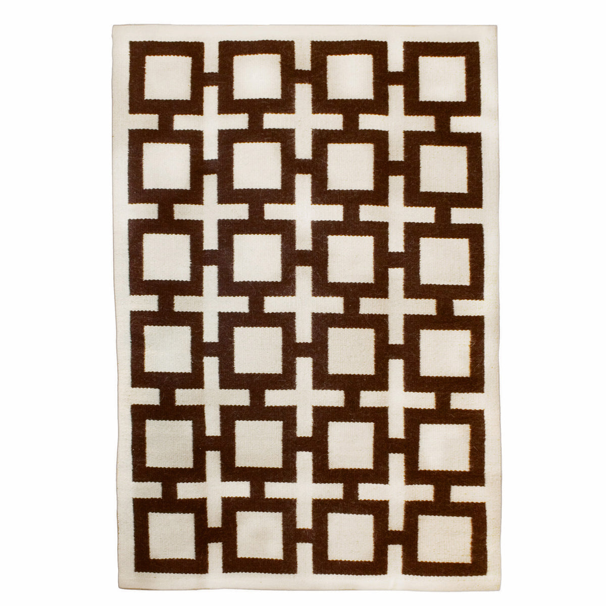 nixon reversible peruvian flat weave rug brown 8x10 - front view