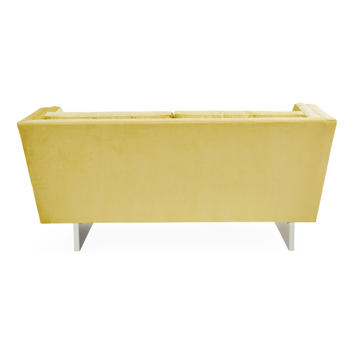 sebastian apartment sofa brussels citron velvet acrylic base - back view