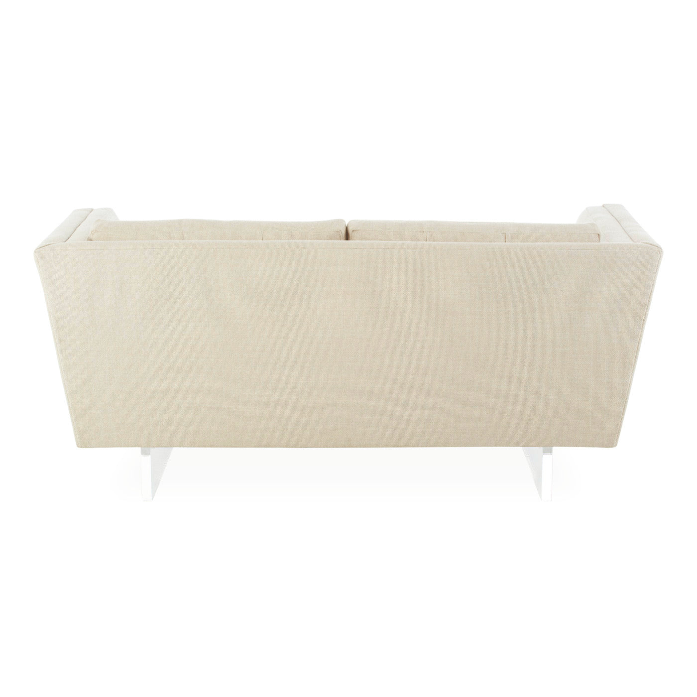 sebastian apartment sofa deluxe linen acrylic base - back view