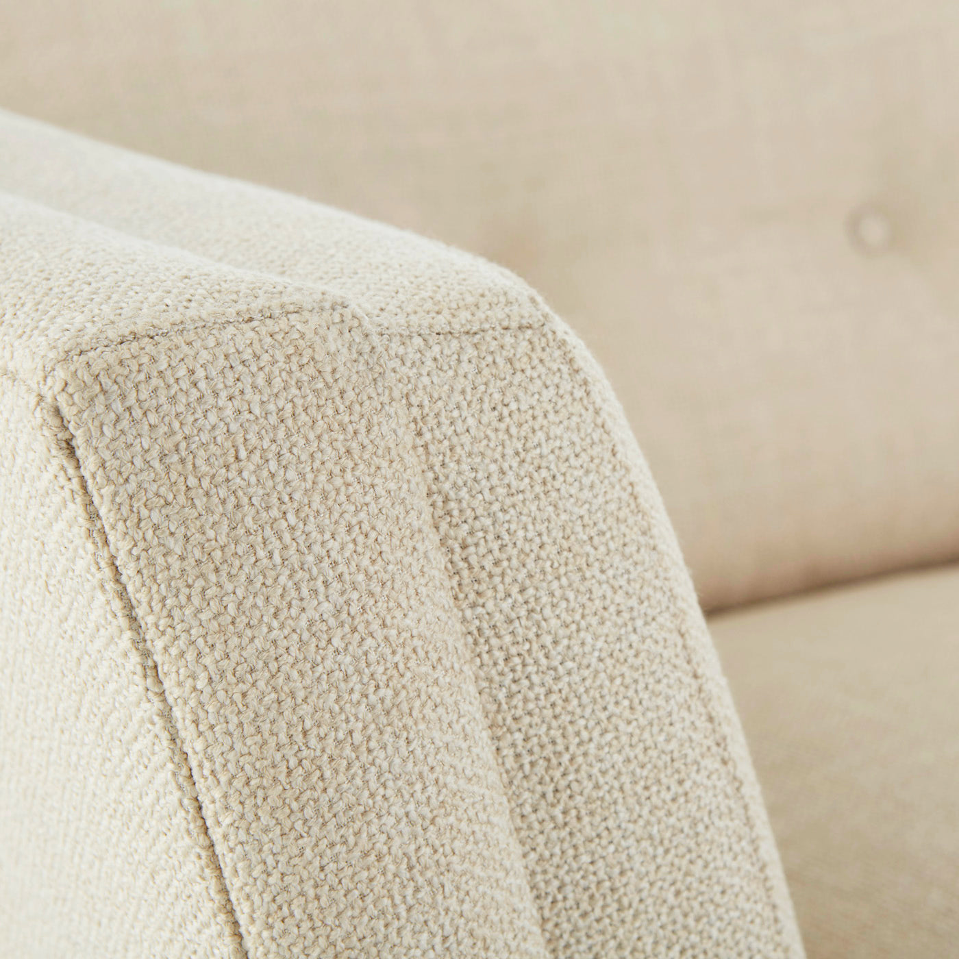 sebastian apartment sofa deluxe linen acrylic base - detail view