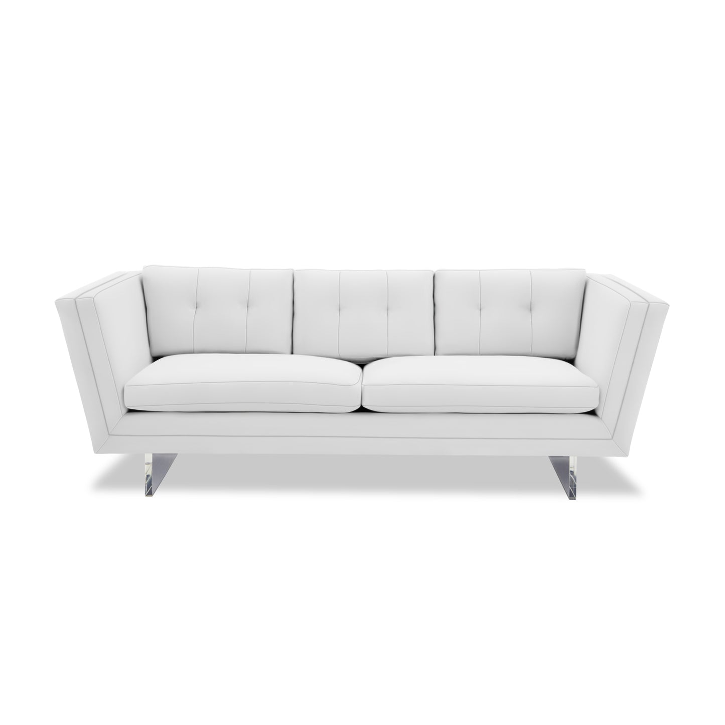 sebastian sofa acrylic sleigh leg custom default - front view