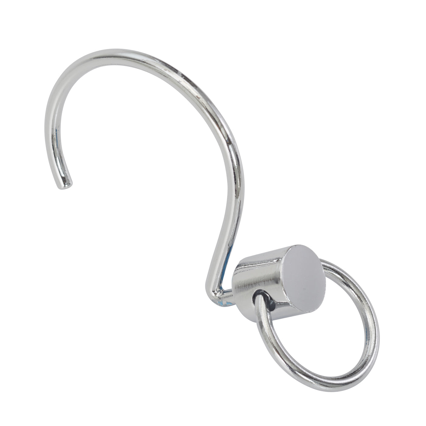 round door nicker shower hooks polished nickel - angle view