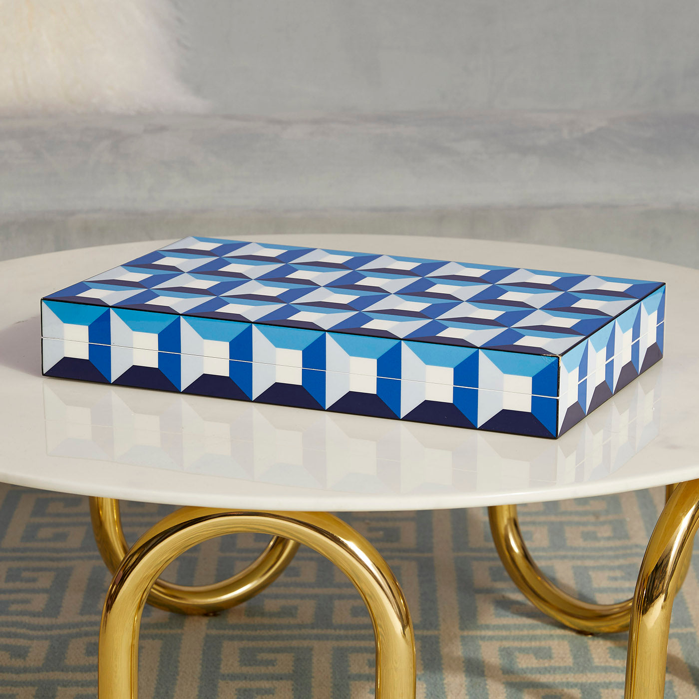 sorrento backgammon set scalinatella cocktail table - styled view 2