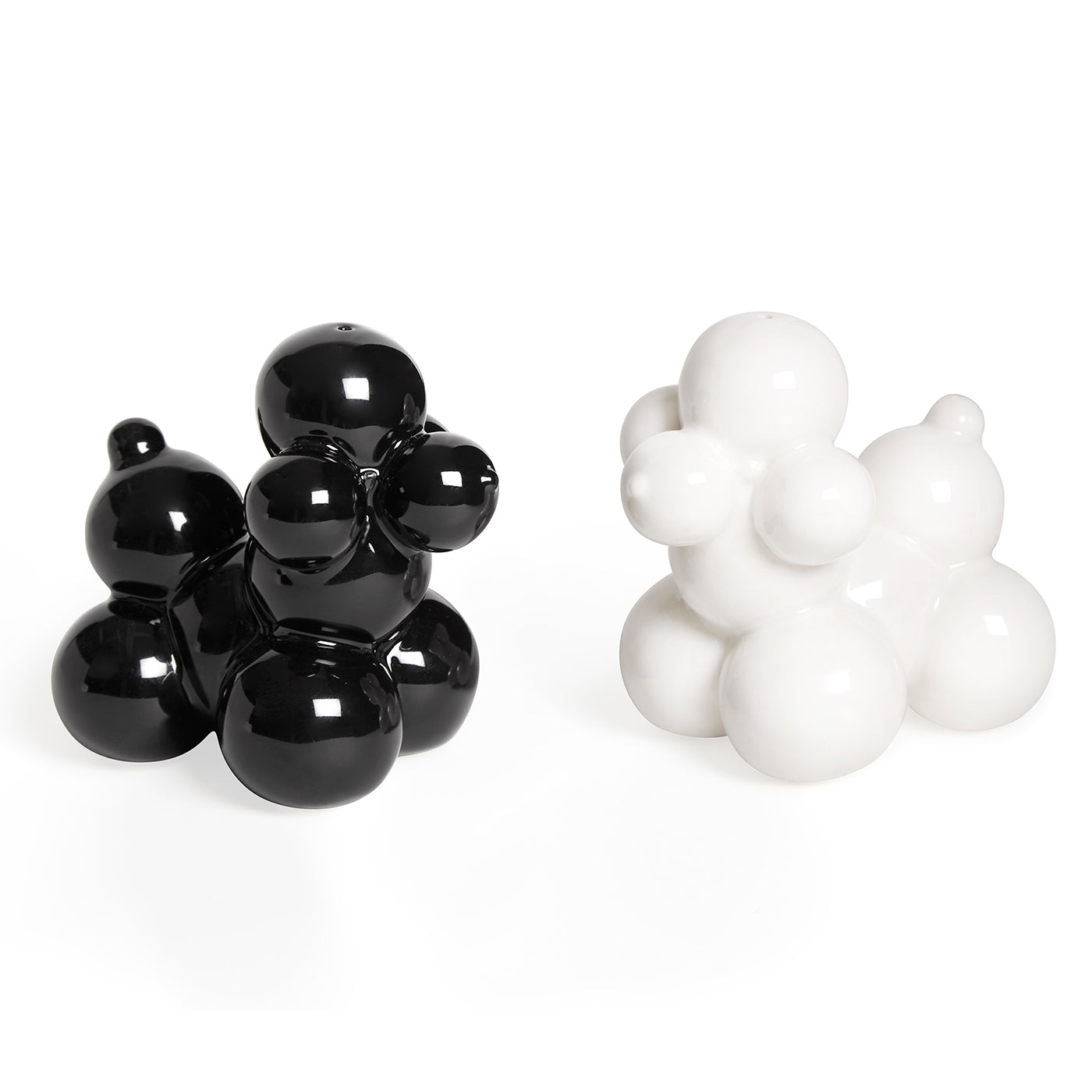 poodle salt and pepper set porcelain black white - view 2
