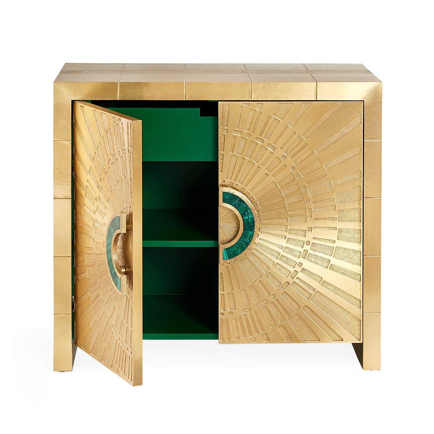 talitha cabinet brass open - front view 1