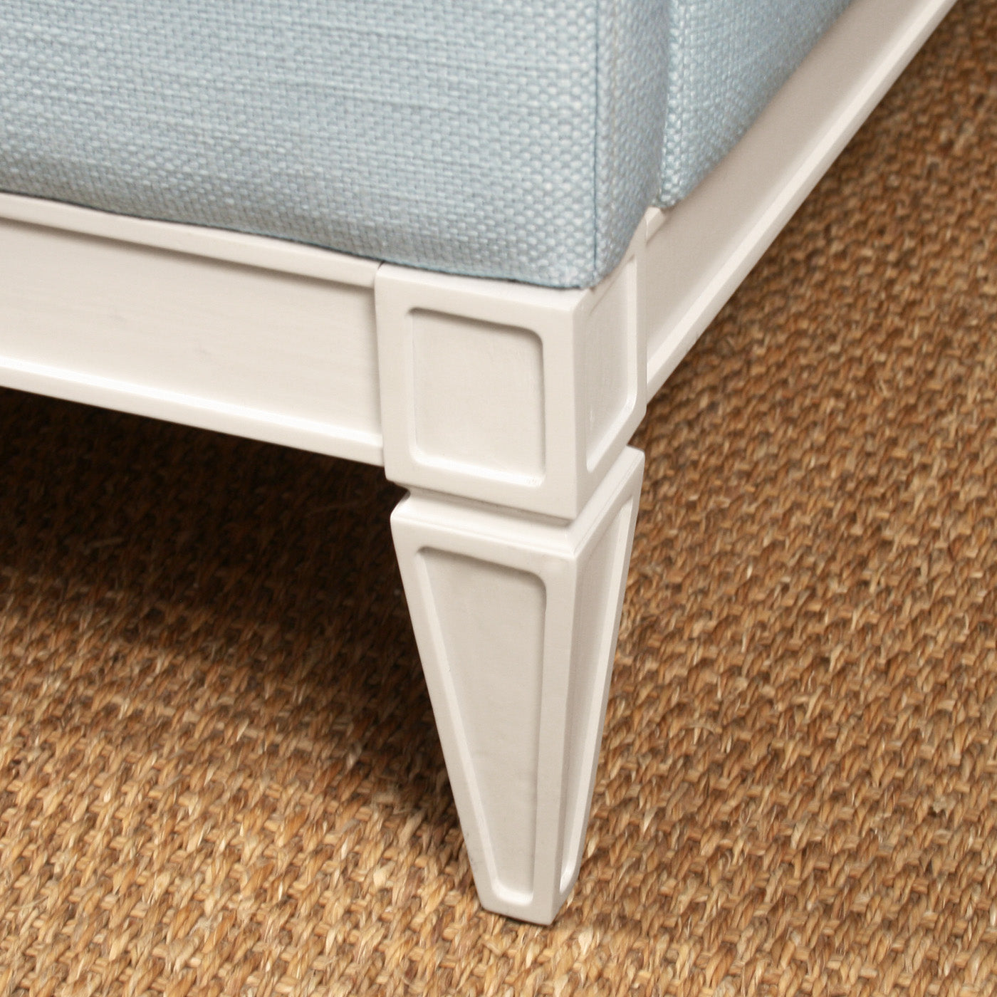 lampert queen bed white base - detail styled view