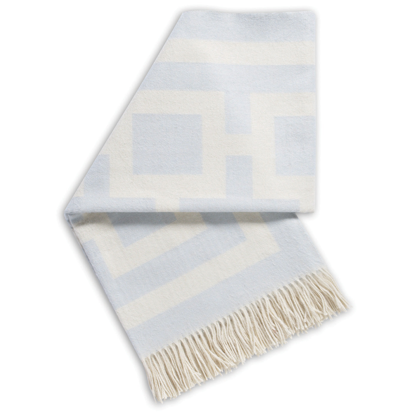 nixon baby alpaca throw light blue white folded - front view