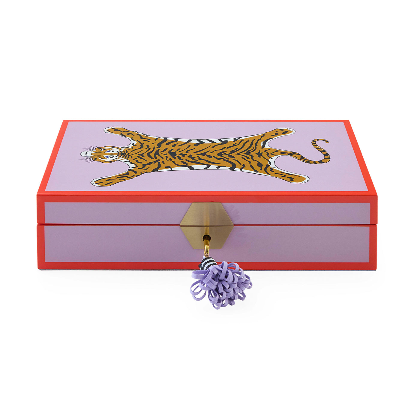 Tiger Lacquer Jewelry Box - front view