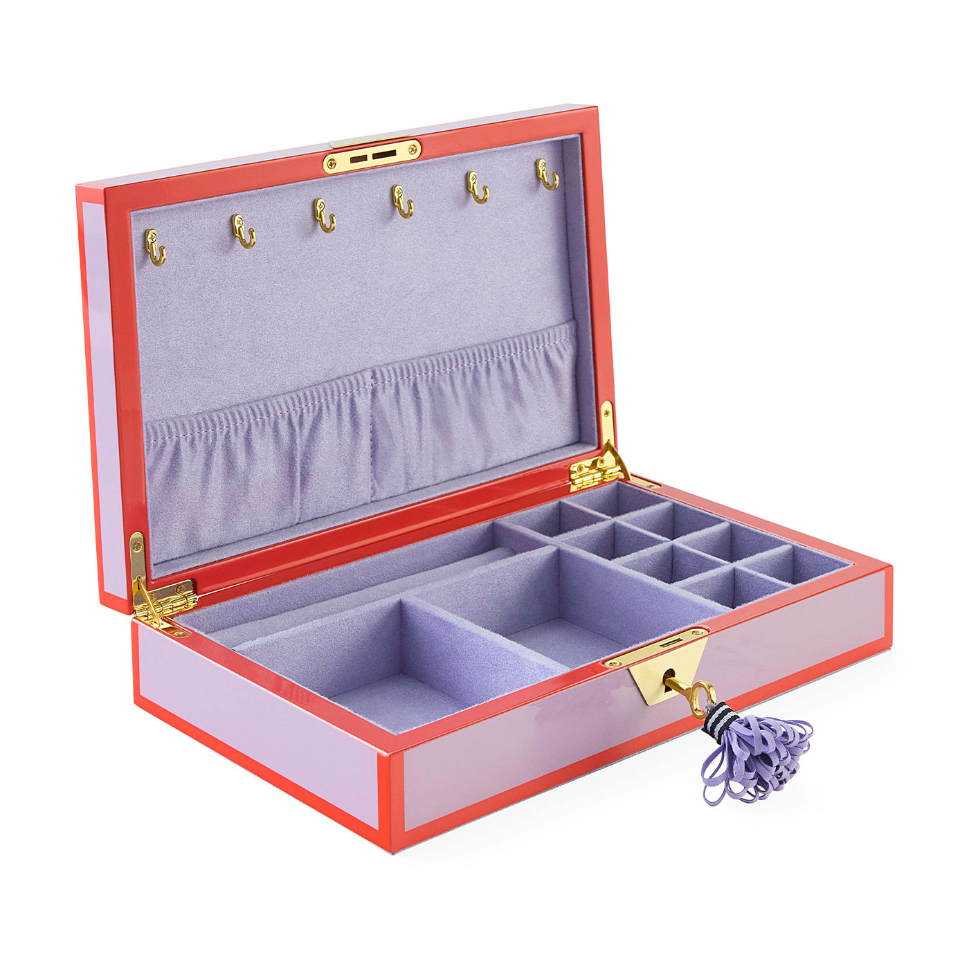 Tiger Lacquer Jewelry Box - opened view