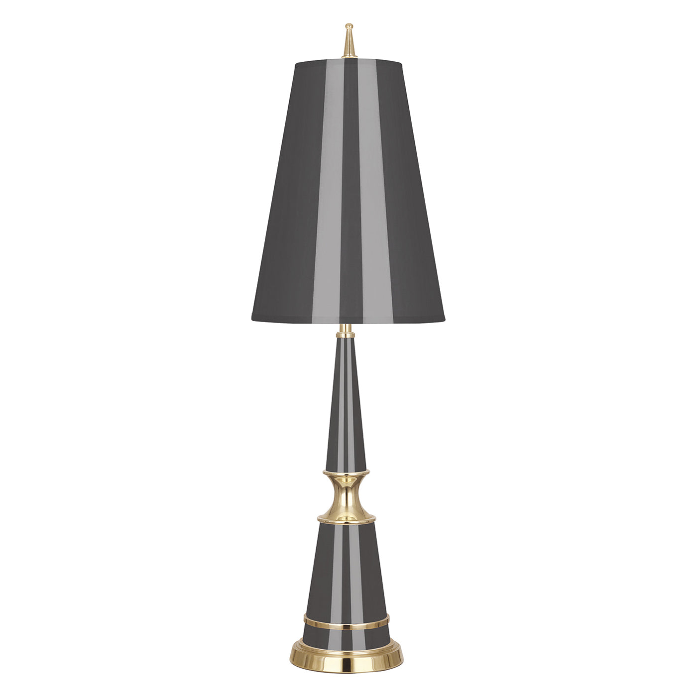 versailles table lamp with painted shade grey brass - front view