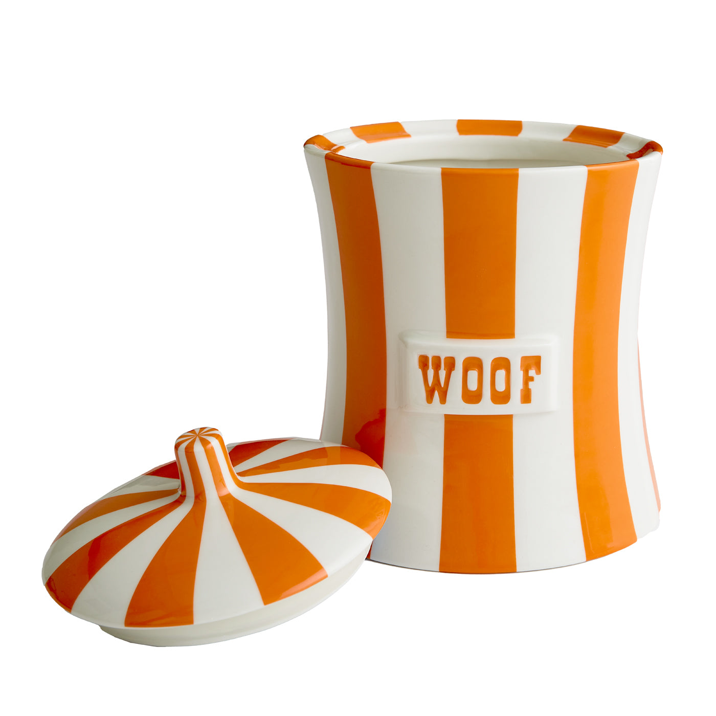 vice canister woof porcelain orange white open - details view