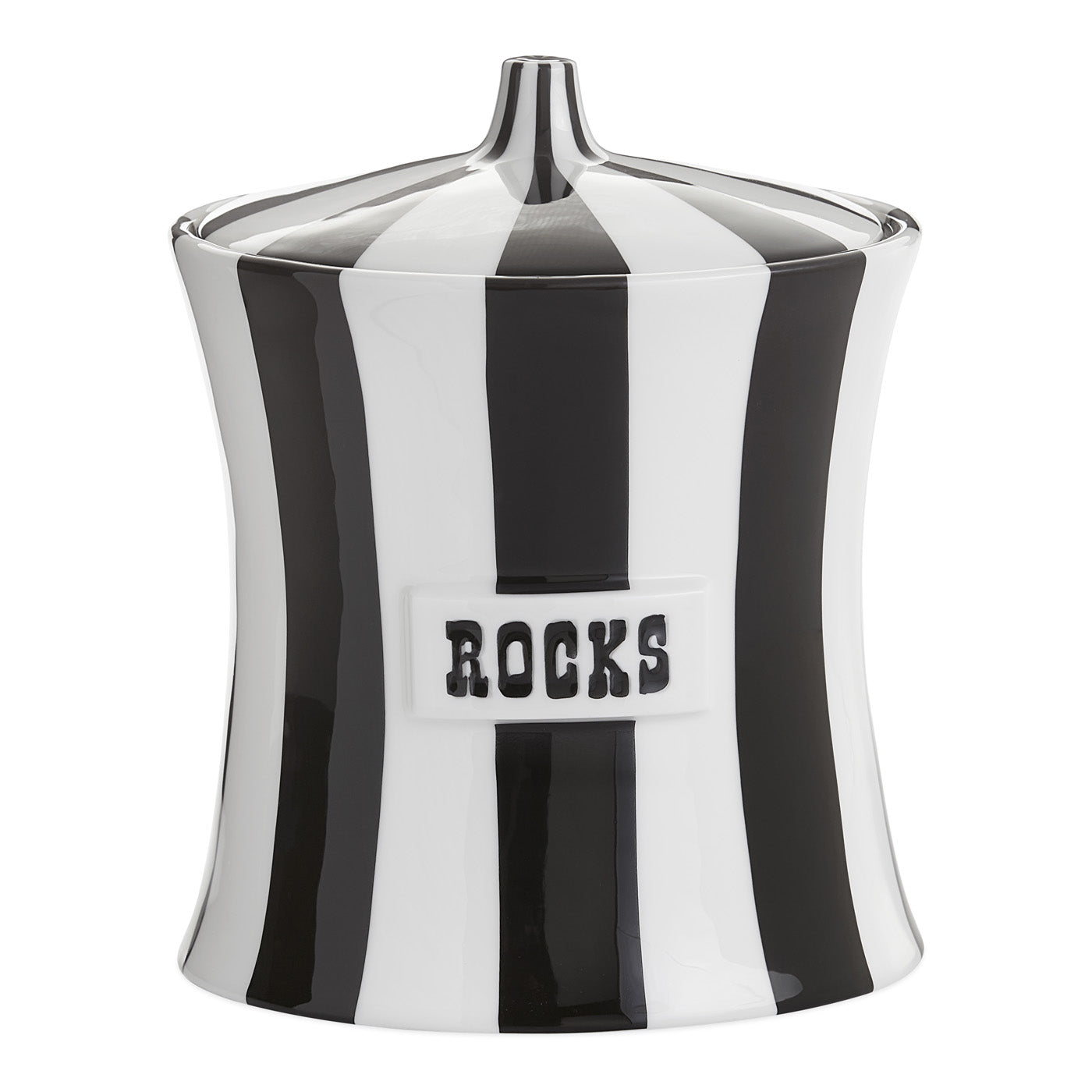 vice ice bucket porcelain black and white - front view