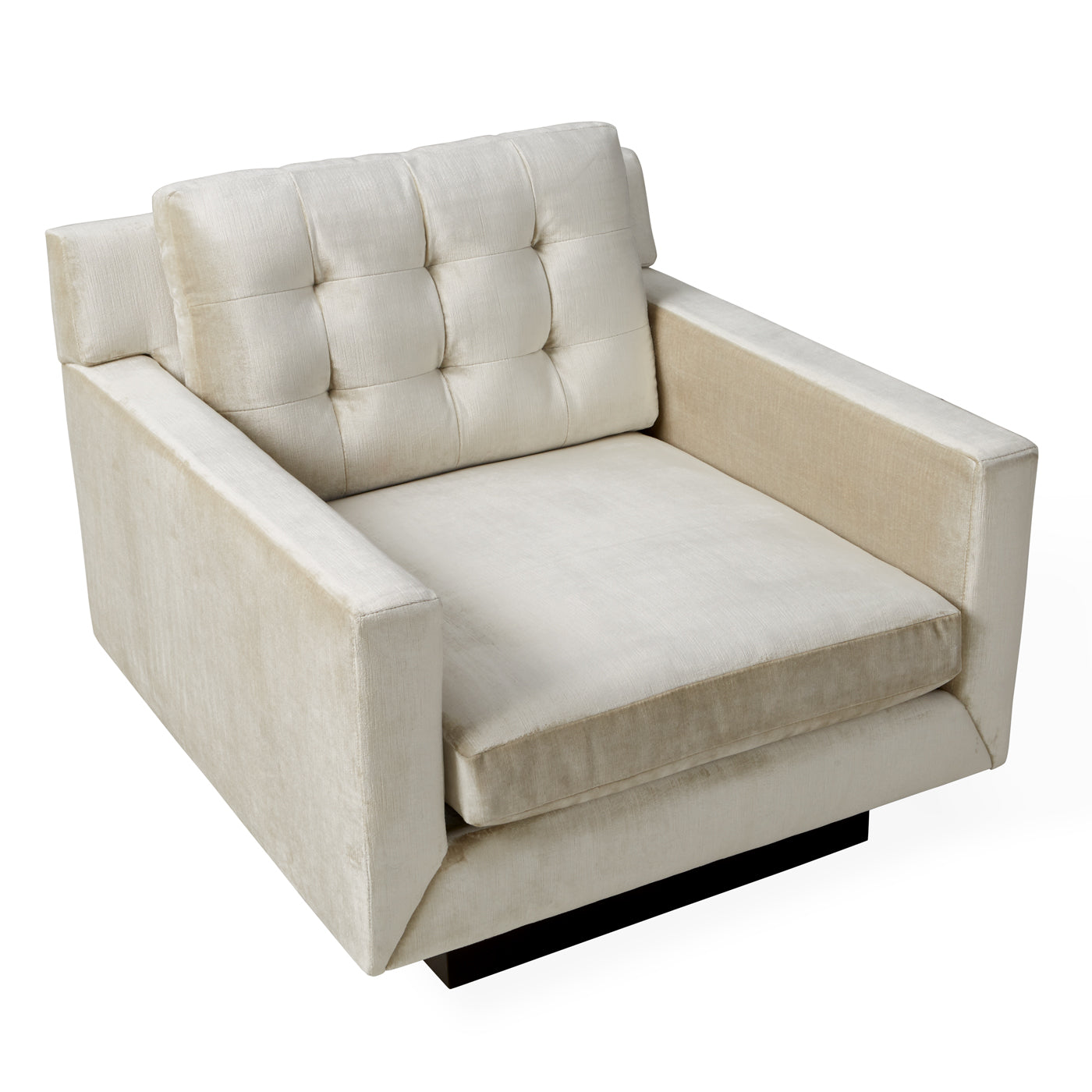 wright lounge chair brussels pearl velvet base coffee bean beech wood - angle view