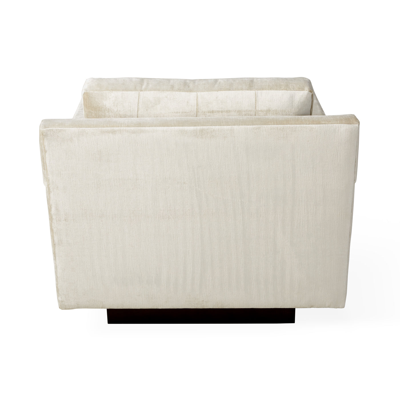 wright lounge chair brussels pearl velvet base coffee bean beech wood - back view