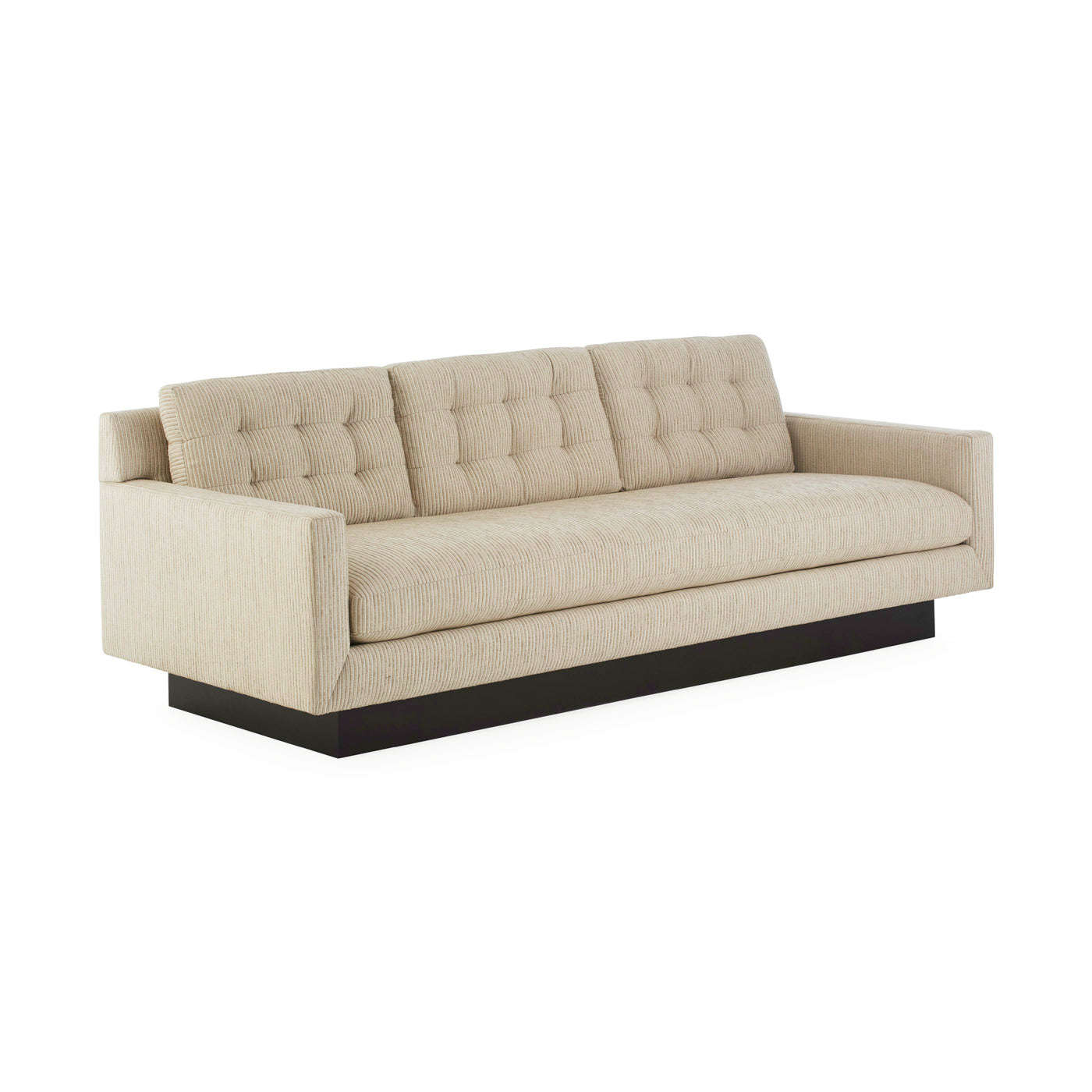 wright sofa arthur flax linen coffee bean beech wood base - back view