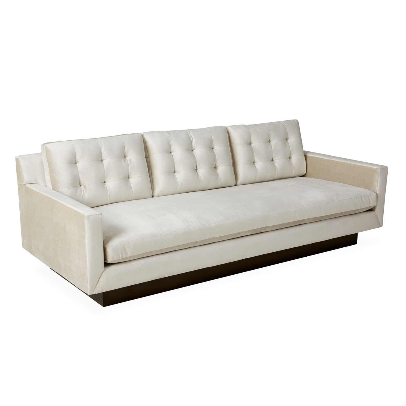 wright sofa brussels pearl velvet base base coffee bean beech wood - back view