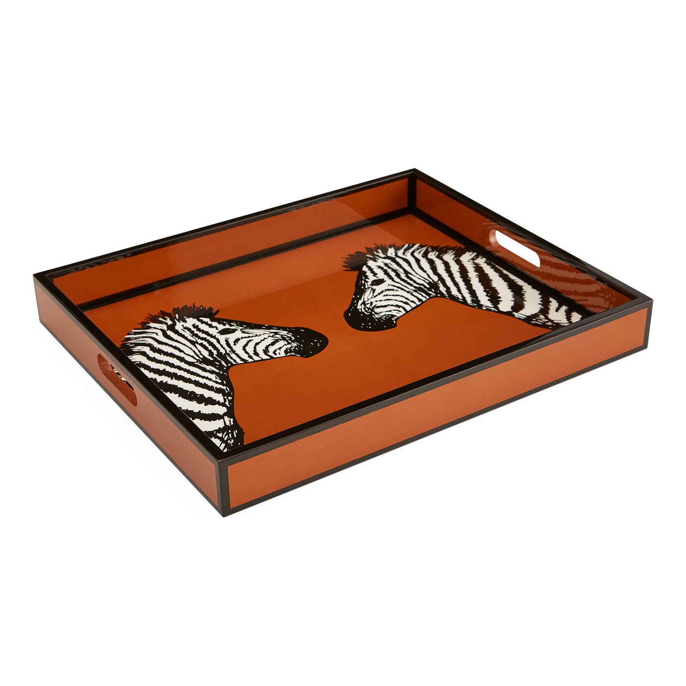 Zebra Lacquer Tray - front view