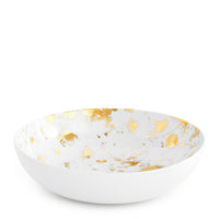 1948 serving bowl porcelain white gold - front view 1