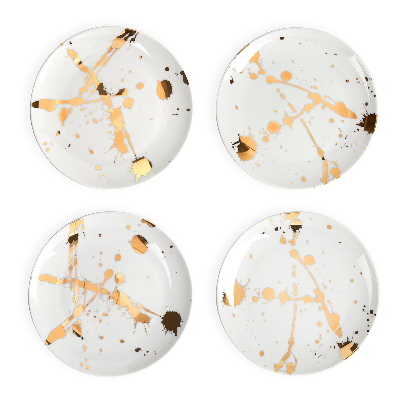 1948 canape plate set porcelain white gold - front view
